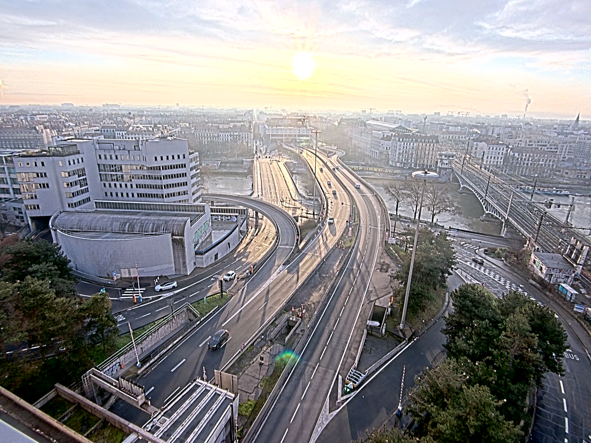 Caméra autoroute à Lyon Perrache à l'entrée Sud du Tunnel sous Fourvière, en direction de Marseille