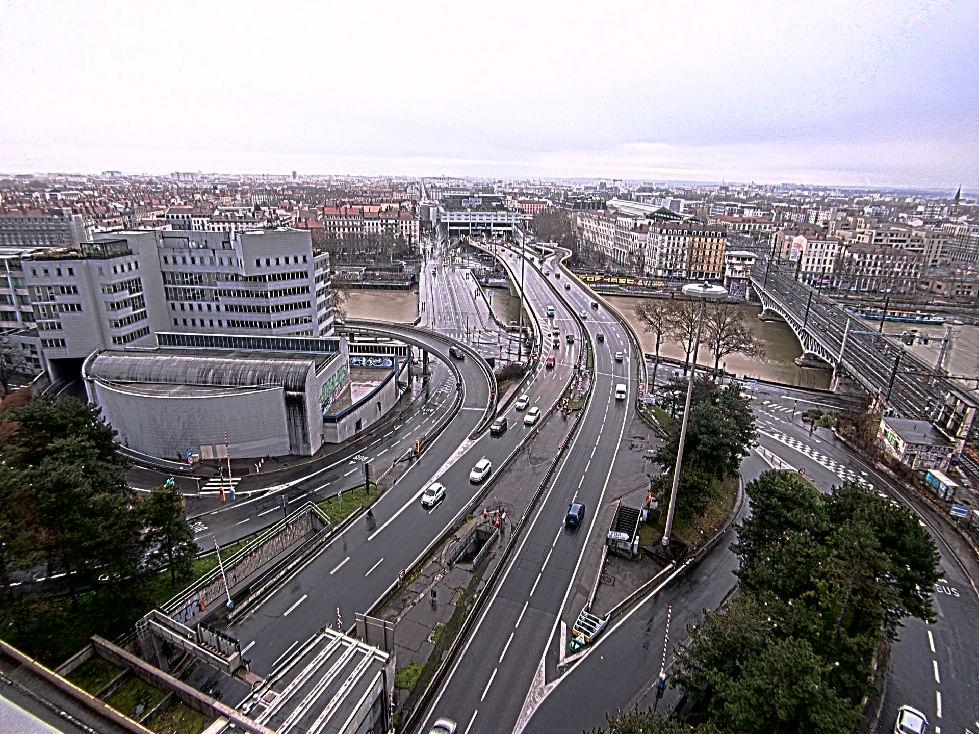 Caméra autoroute à Lyon Perrache à l'entrée Sud du Tunnel sous Fourvière, en direction de Marseille