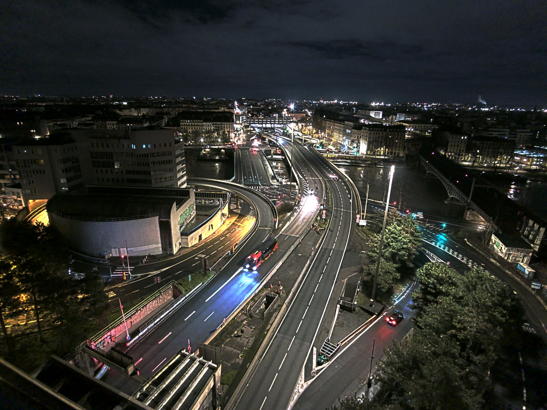 Caméra autoroute à Lyon Perrache à l'entrée Sud du Tunnel sous Fourvière, en direction de Marseille