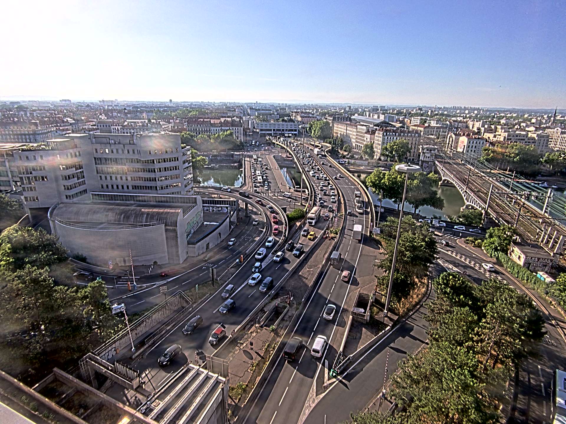 Caméra autoroute à Lyon Perrache à l'entrée Sud du Tunnel sous Fourvière, en direction de Marseille