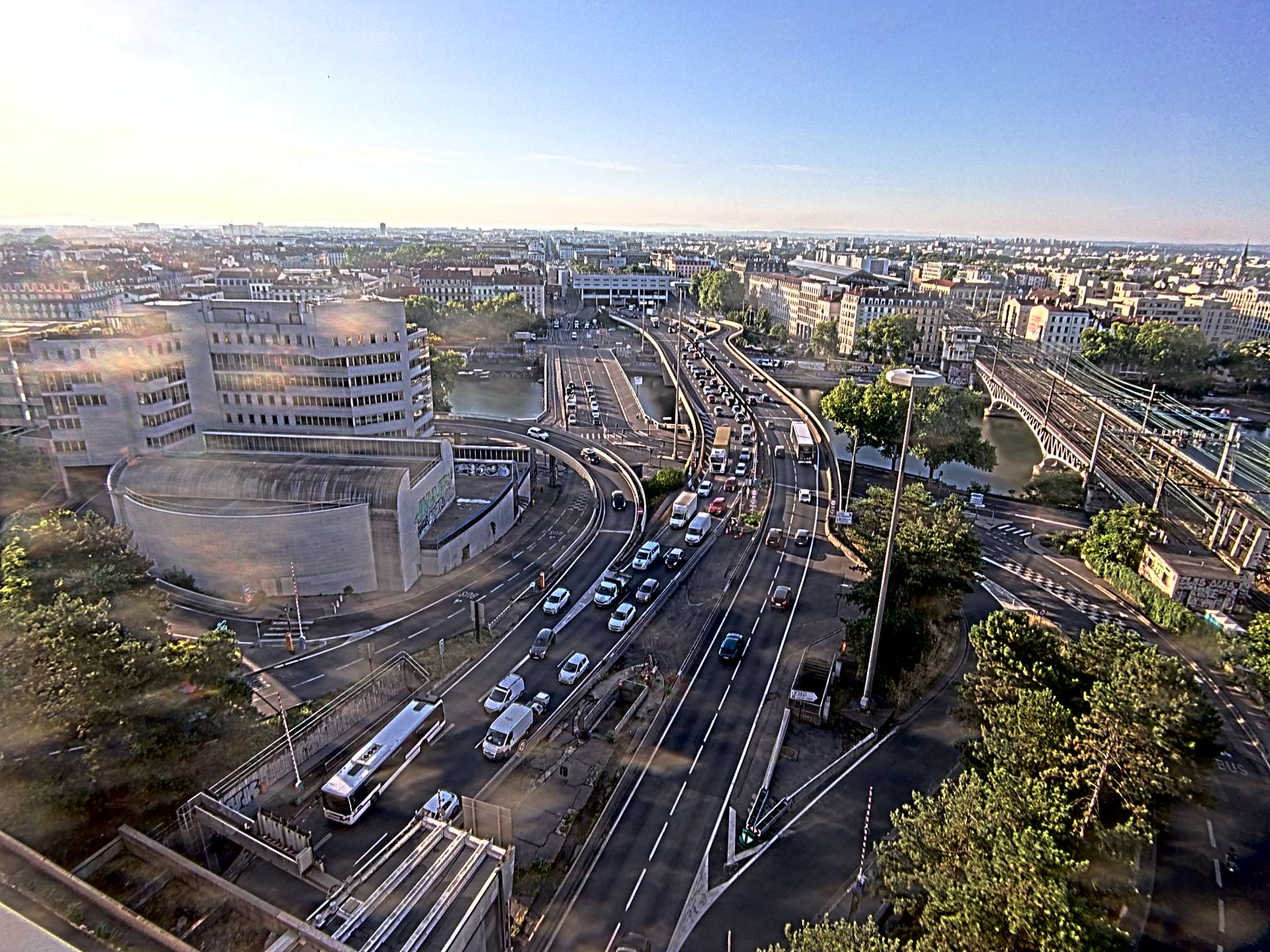 Caméra autoroute à Lyon Perrache à l'entrée Sud du Tunnel sous Fourvière, en direction de Marseille