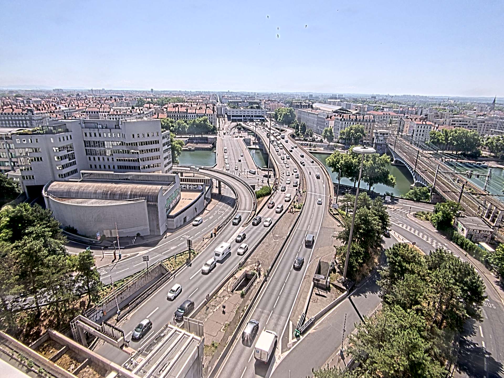 Caméra autoroute à Lyon Perrache à l'entrée Sud du Tunnel sous Fourvière, en direction de Marseille