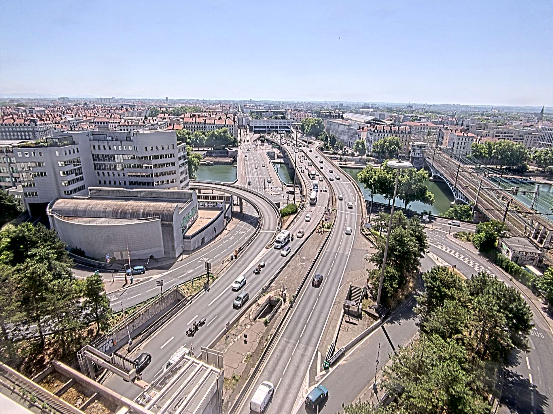 Caméra autoroute à Lyon Perrache à l'entrée Sud du Tunnel sous Fourvière, en direction de Marseille