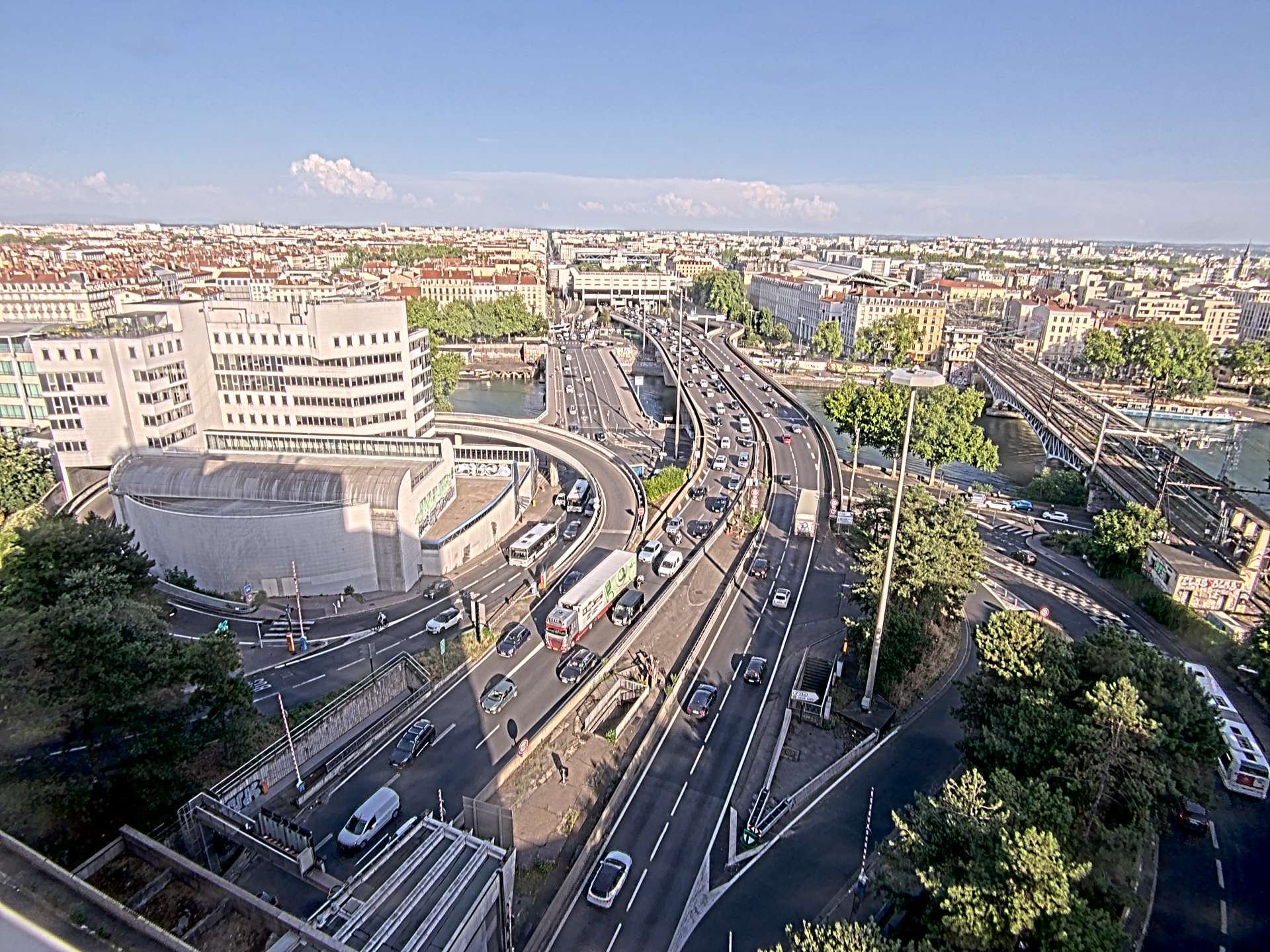 Caméra autoroute à Lyon Perrache à l'entrée Sud du Tunnel sous Fourvière, en direction de Marseille