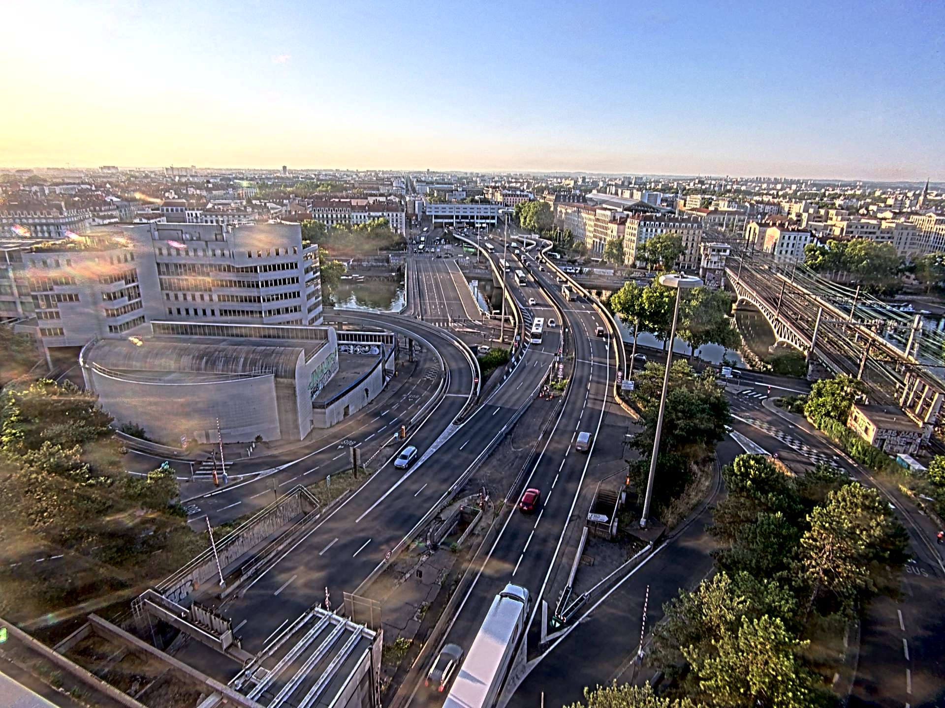 Caméra autoroute à Lyon Perrache à l'entrée Sud du Tunnel sous Fourvière, en direction de Marseille