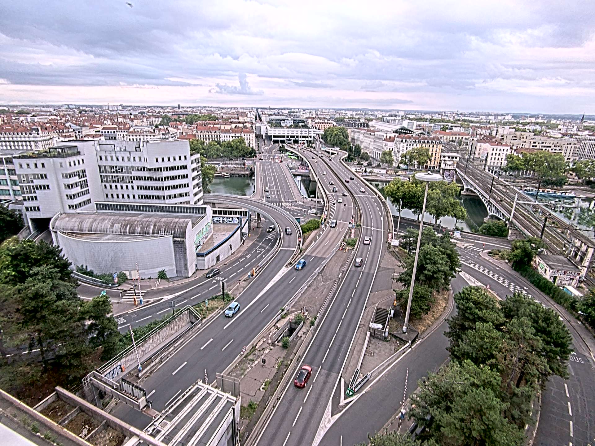 Caméra autoroute à Lyon Perrache à l'entrée Sud du Tunnel sous Fourvière, en direction de Marseille