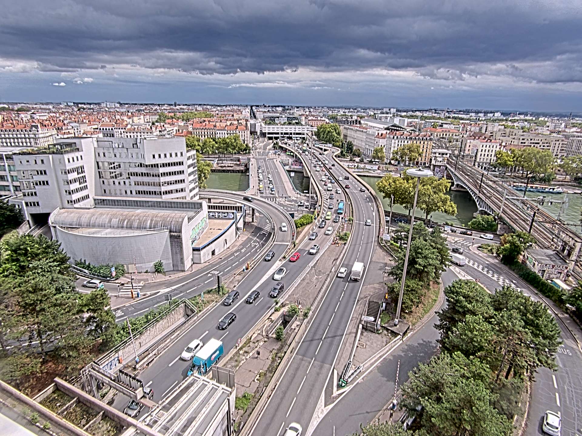 Caméra autoroute à Lyon Perrache à l'entrée Sud du Tunnel sous Fourvière, en direction de Marseille