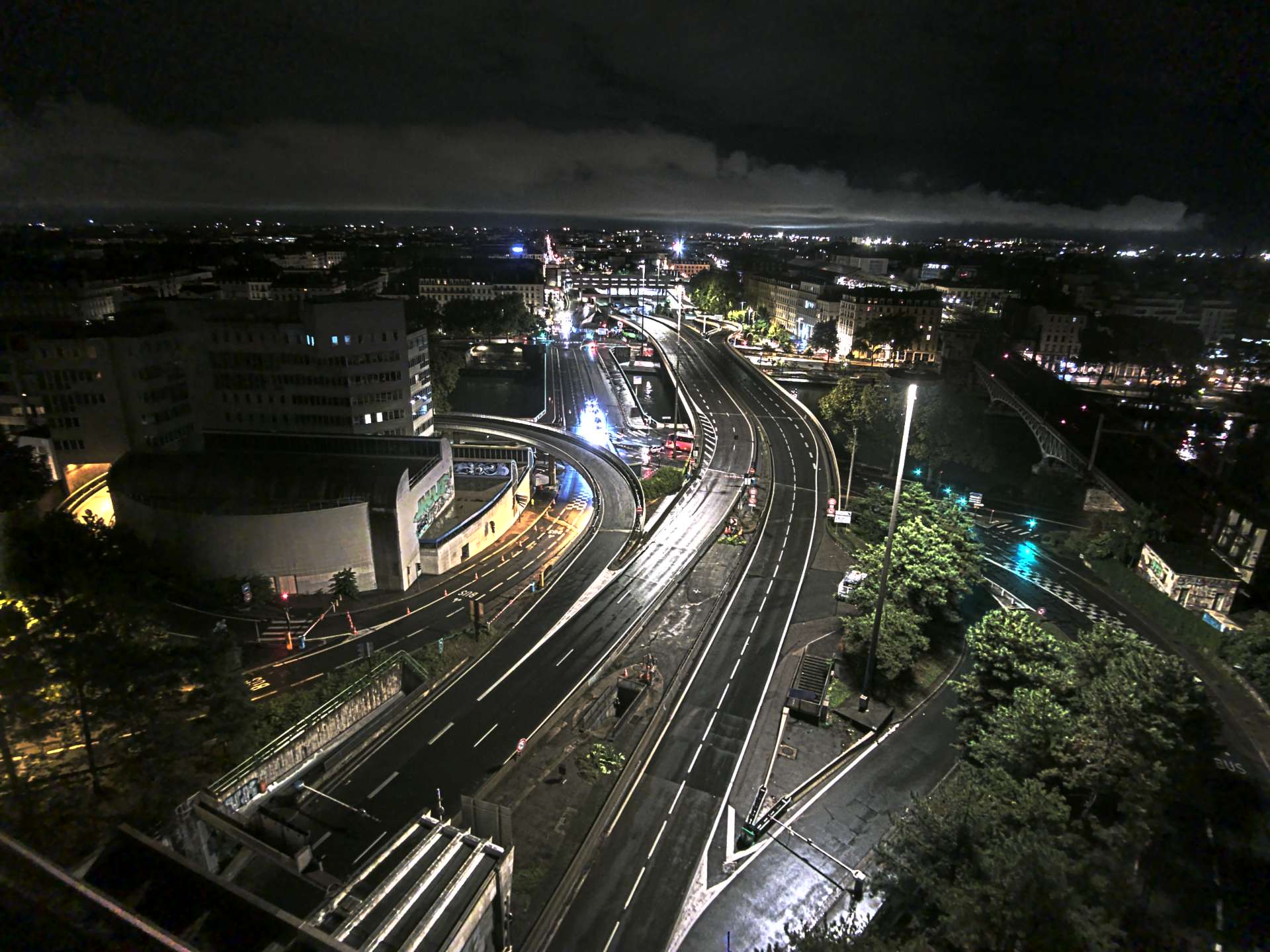Caméra autoroute à Lyon Perrache à l'entrée Sud du Tunnel sous Fourvière, en direction de Marseille