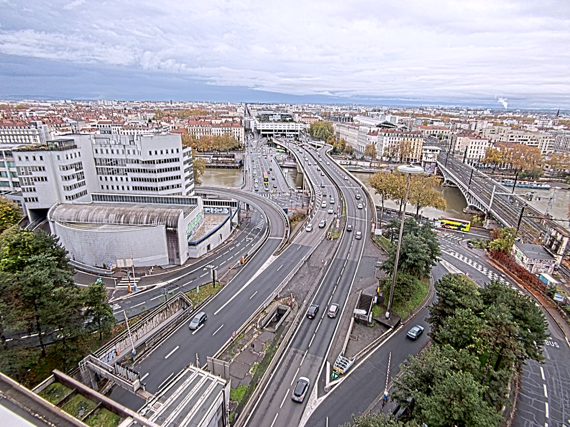 Caméra autoroute à Lyon Perrache à l'entrée Sud du Tunnel sous Fourvière, en direction de Marseille