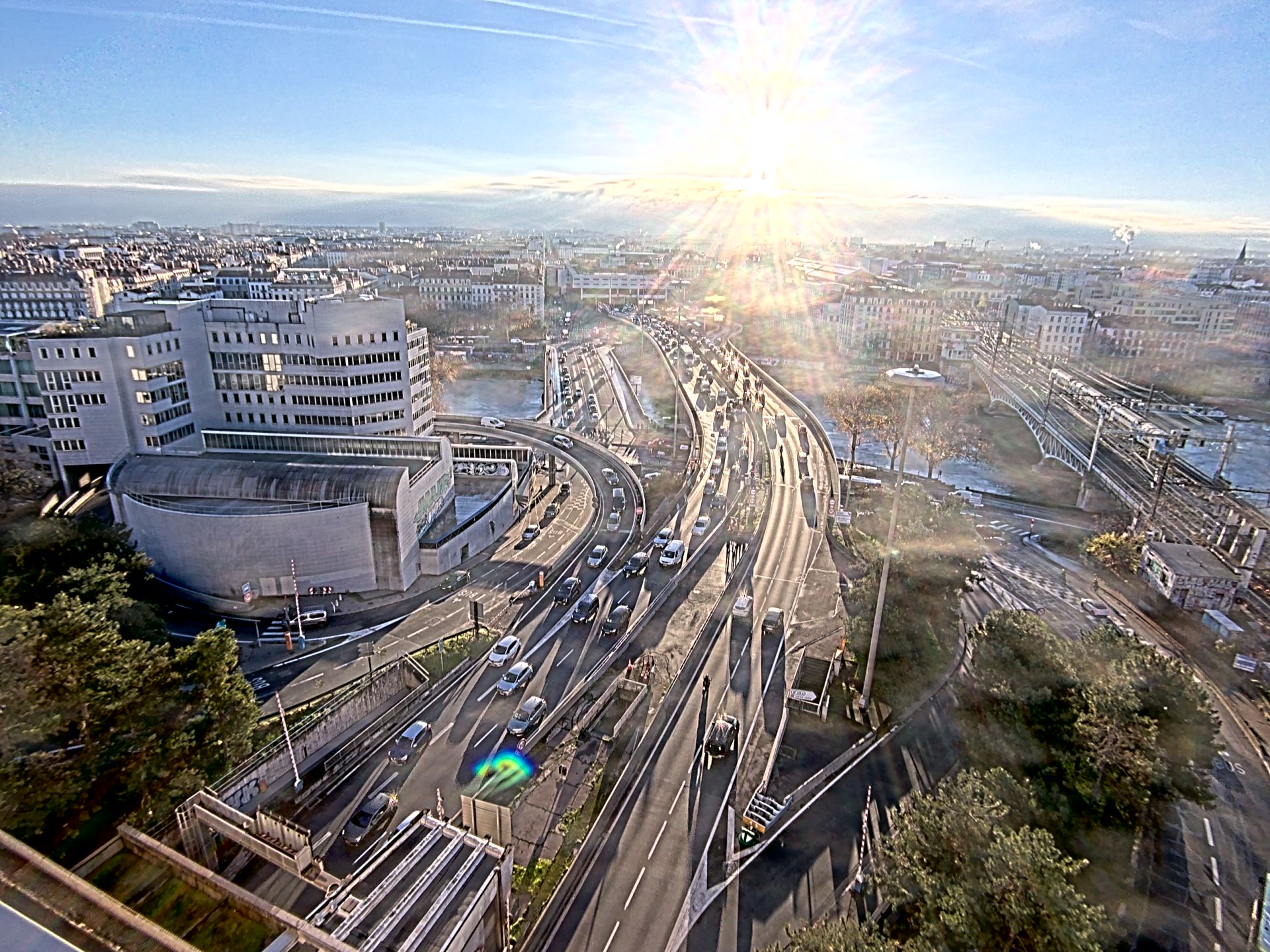 Caméra autoroute à Lyon Perrache à l'entrée Sud du Tunnel sous Fourvière, en direction de Marseille