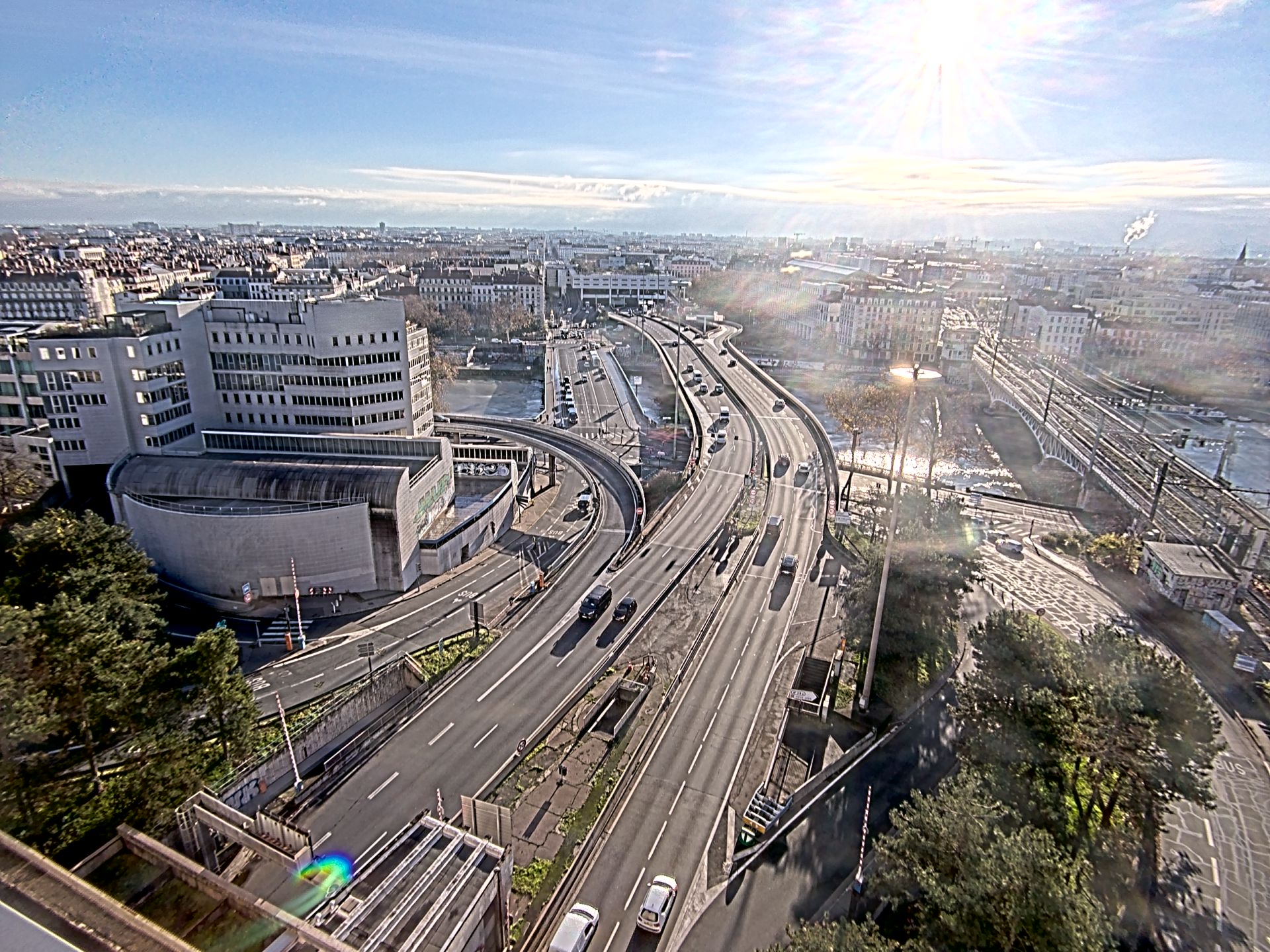 Caméra autoroute à Lyon Perrache à l'entrée Sud du Tunnel sous Fourvière, en direction de Marseille