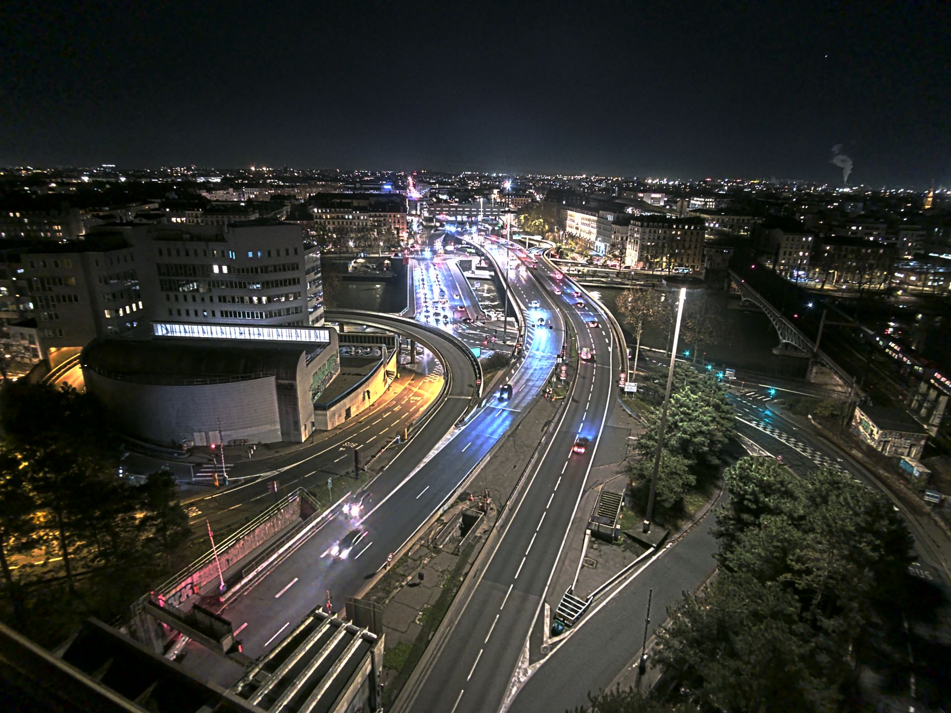Caméra autoroute à Lyon Perrache à l'entrée Sud du Tunnel sous Fourvière, en direction de Marseille