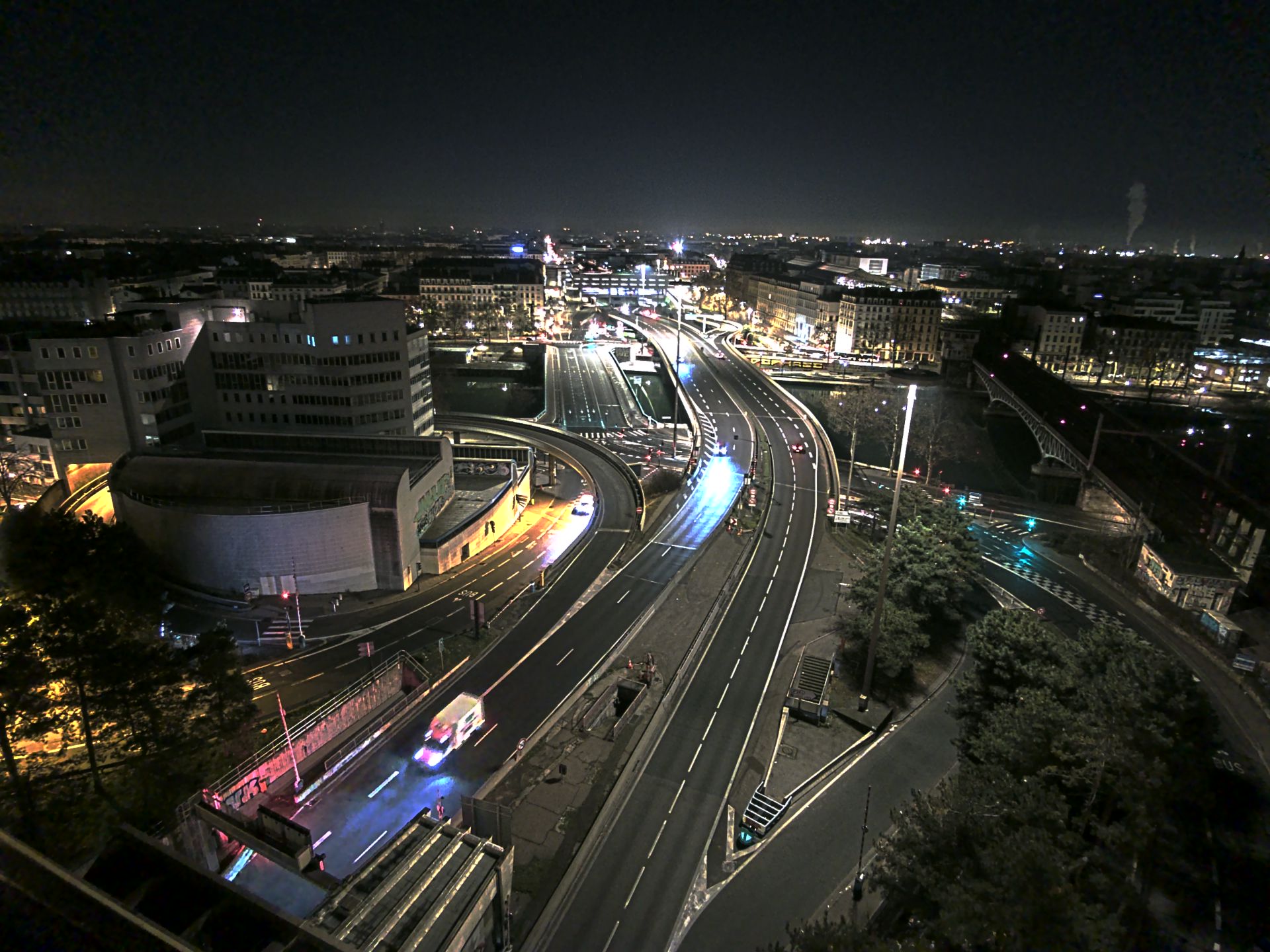 Caméra autoroute à Lyon Perrache à l'entrée Sud du Tunnel sous Fourvière, en direction de Marseille