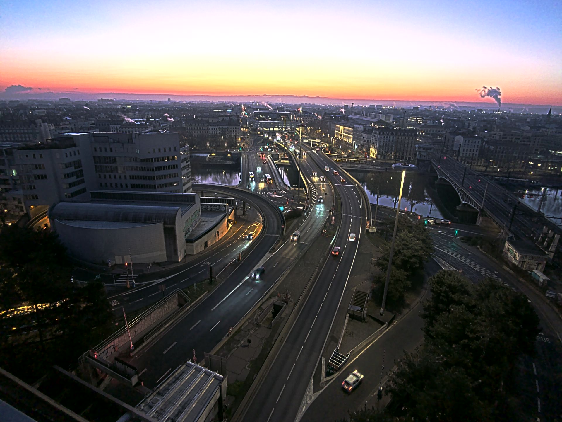 Caméra autoroute à Lyon Perrache à l'entrée Sud du Tunnel sous Fourvière, en direction de Marseille