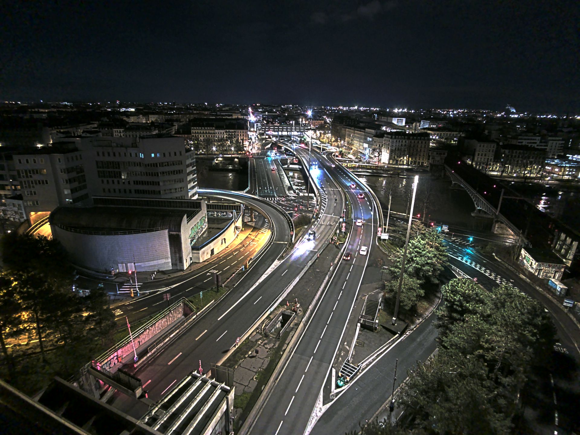 Caméra autoroute à Lyon Perrache à l'entrée Sud du Tunnel sous Fourvière, en direction de Marseille