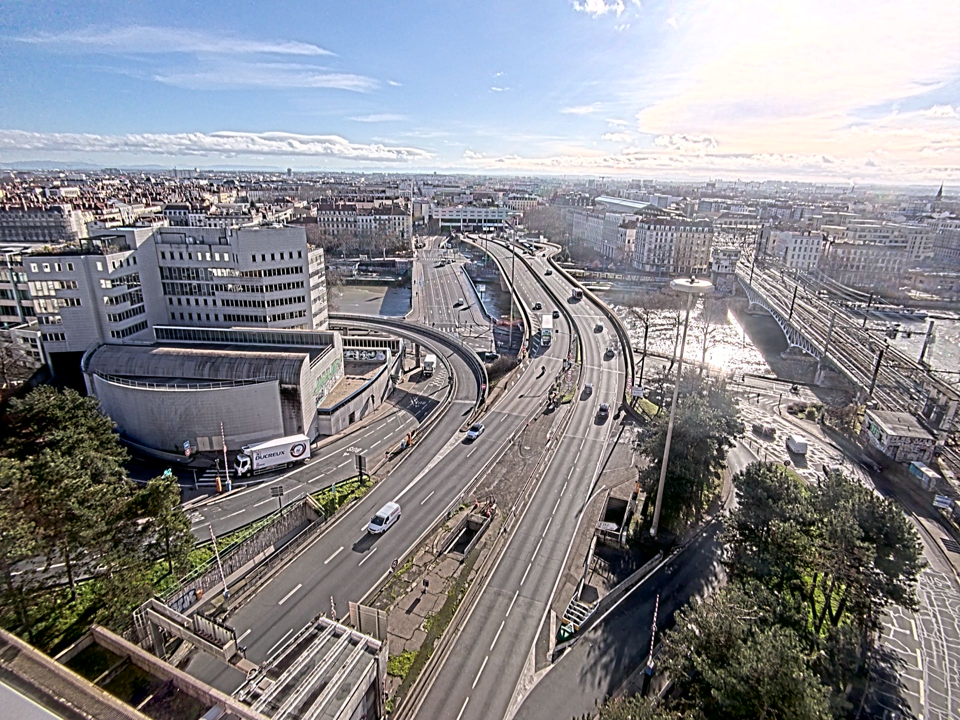 Caméra autoroute à Lyon Perrache à l'entrée Sud du Tunnel sous Fourvière, en direction de Marseille