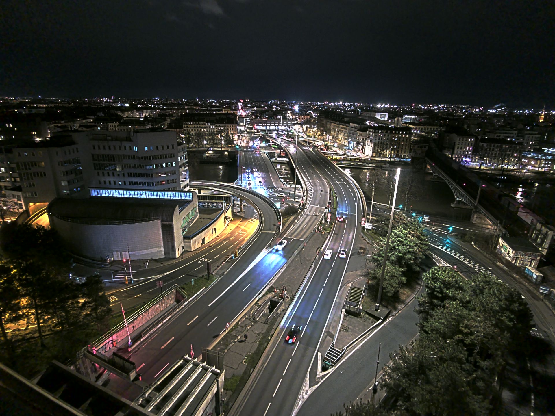 Caméra autoroute à Lyon Perrache à l'entrée Sud du Tunnel sous Fourvière, en direction de Marseille