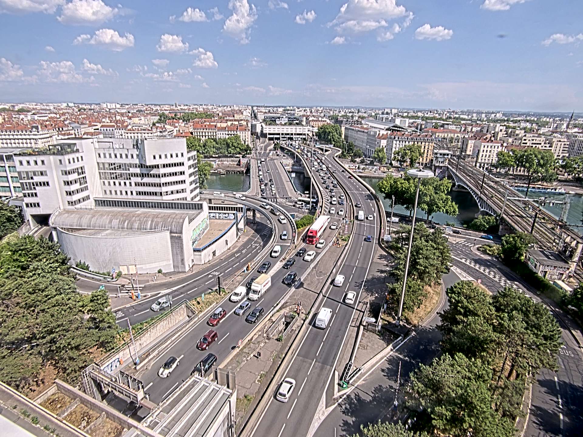 Caméra autoroute à Lyon Perrache à l'entrée Sud du Tunnel sous Fourvière, en direction de Marseille