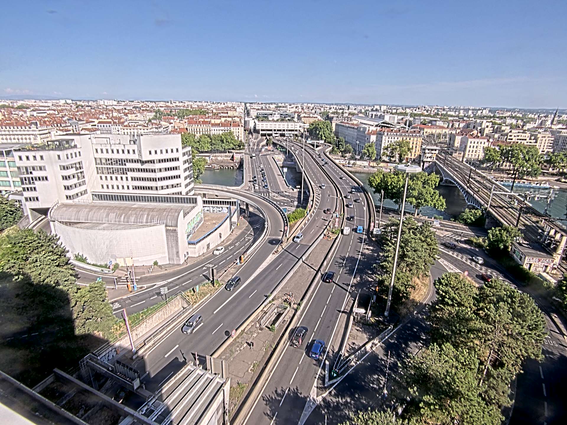 Caméra autoroute à Lyon Perrache à l'entrée Sud du Tunnel sous Fourvière, en direction de Marseille