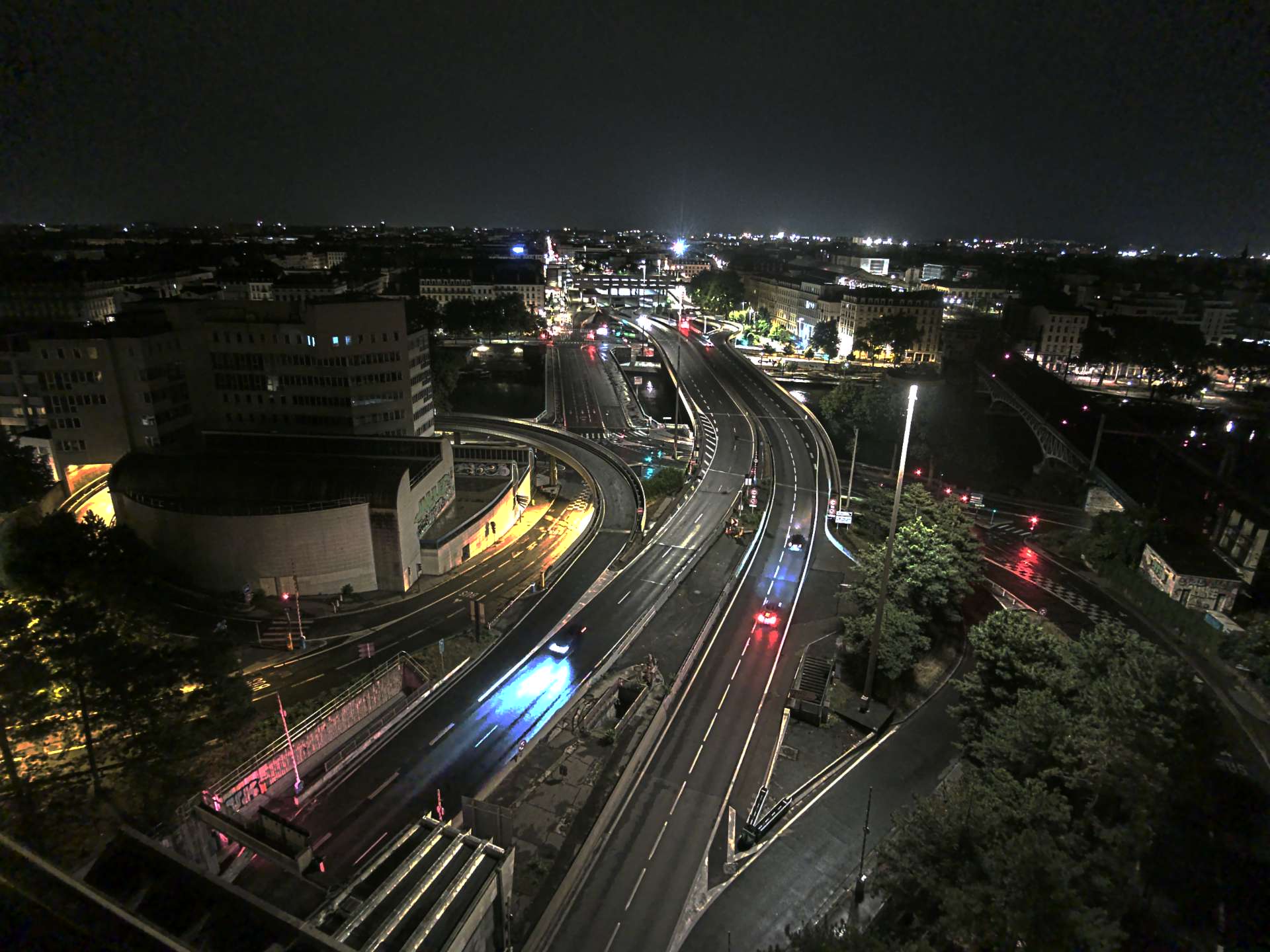Caméra autoroute à Lyon Perrache à l'entrée Sud du Tunnel sous Fourvière, en direction de Marseille