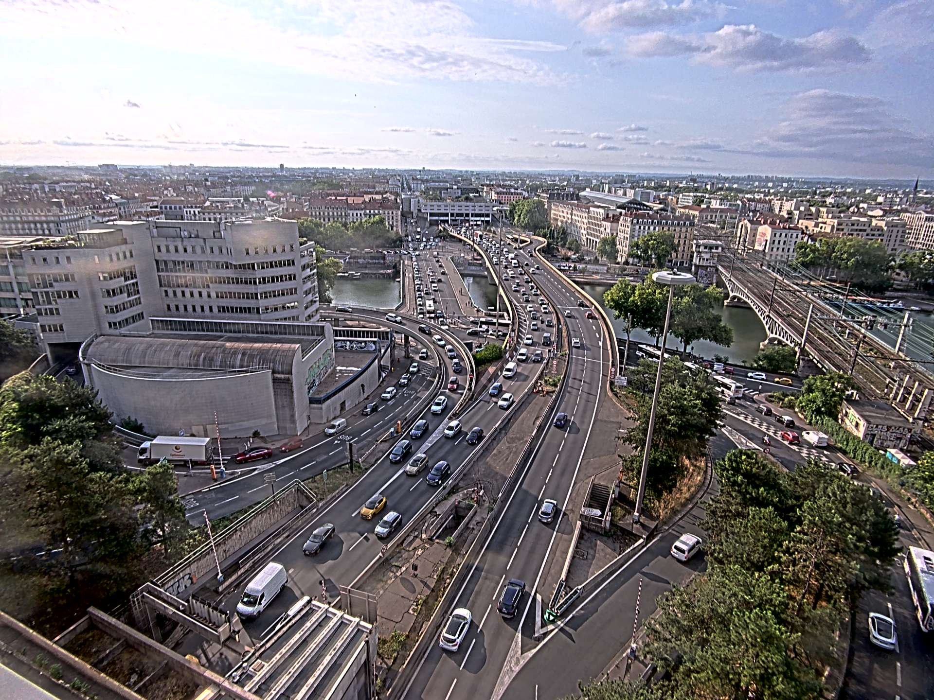 Caméra autoroute à Lyon Perrache à l'entrée Sud du Tunnel sous Fourvière, en direction de Marseille
