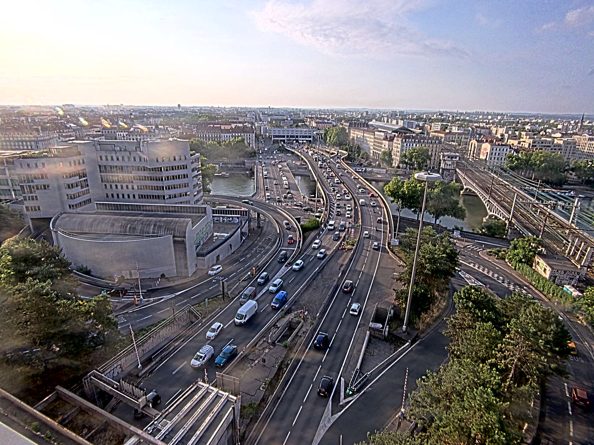 Caméra autoroute à Lyon Perrache à l'entrée Sud du Tunnel sous Fourvière, en direction de Marseille