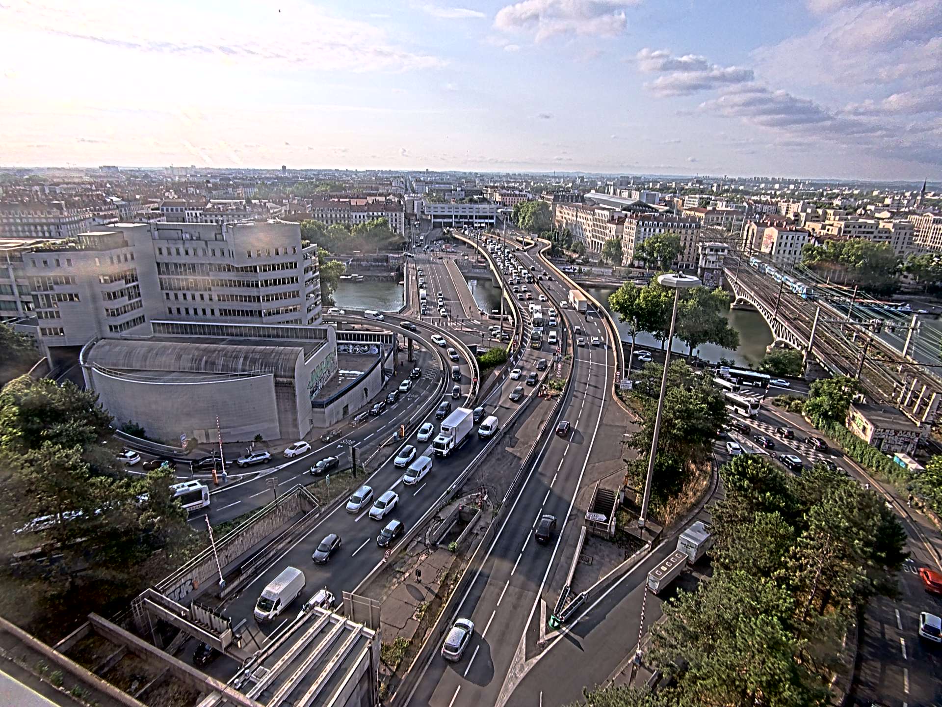 Caméra autoroute à Lyon Perrache à l'entrée Sud du Tunnel sous Fourvière, en direction de Marseille