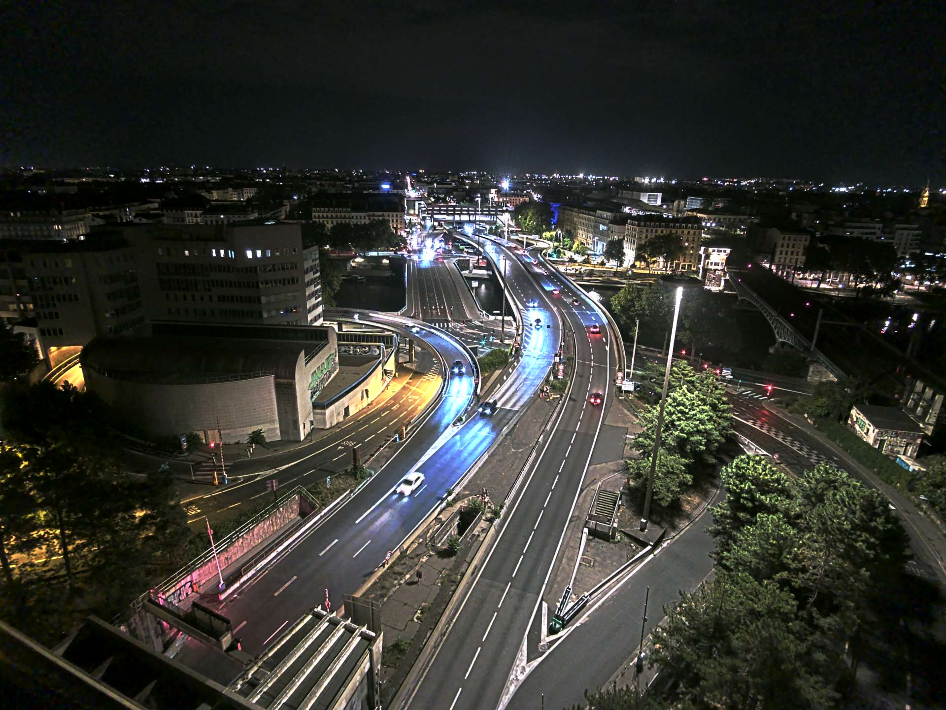 Caméra autoroute à Lyon Perrache à l'entrée Sud du Tunnel sous Fourvière, en direction de Marseille