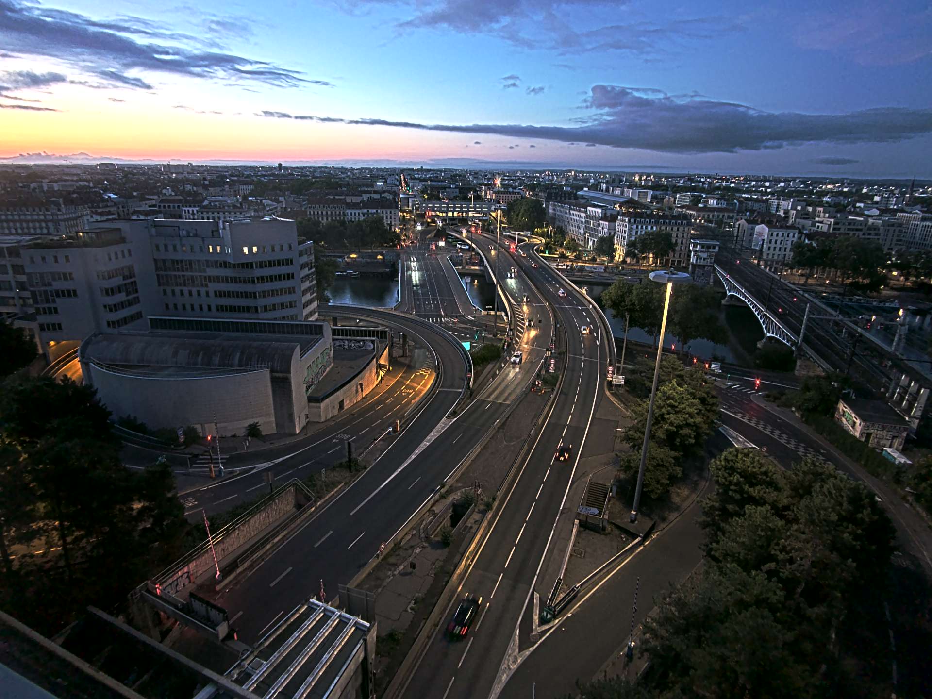 Caméra autoroute à Lyon Perrache à l'entrée Sud du Tunnel sous Fourvière, en direction de Marseille