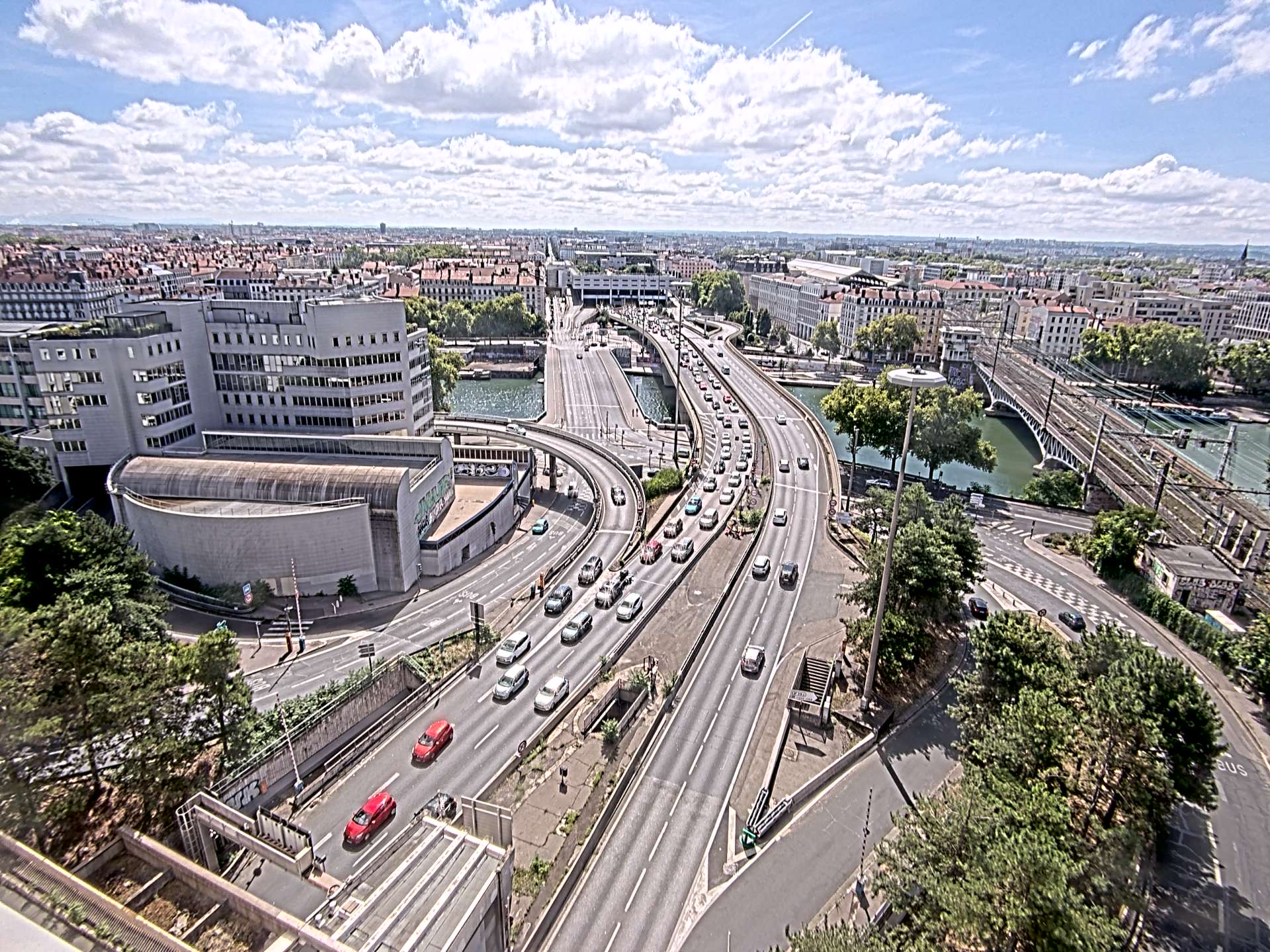Caméra autoroute à Lyon Perrache à l'entrée Sud du Tunnel sous Fourvière, en direction de Marseille