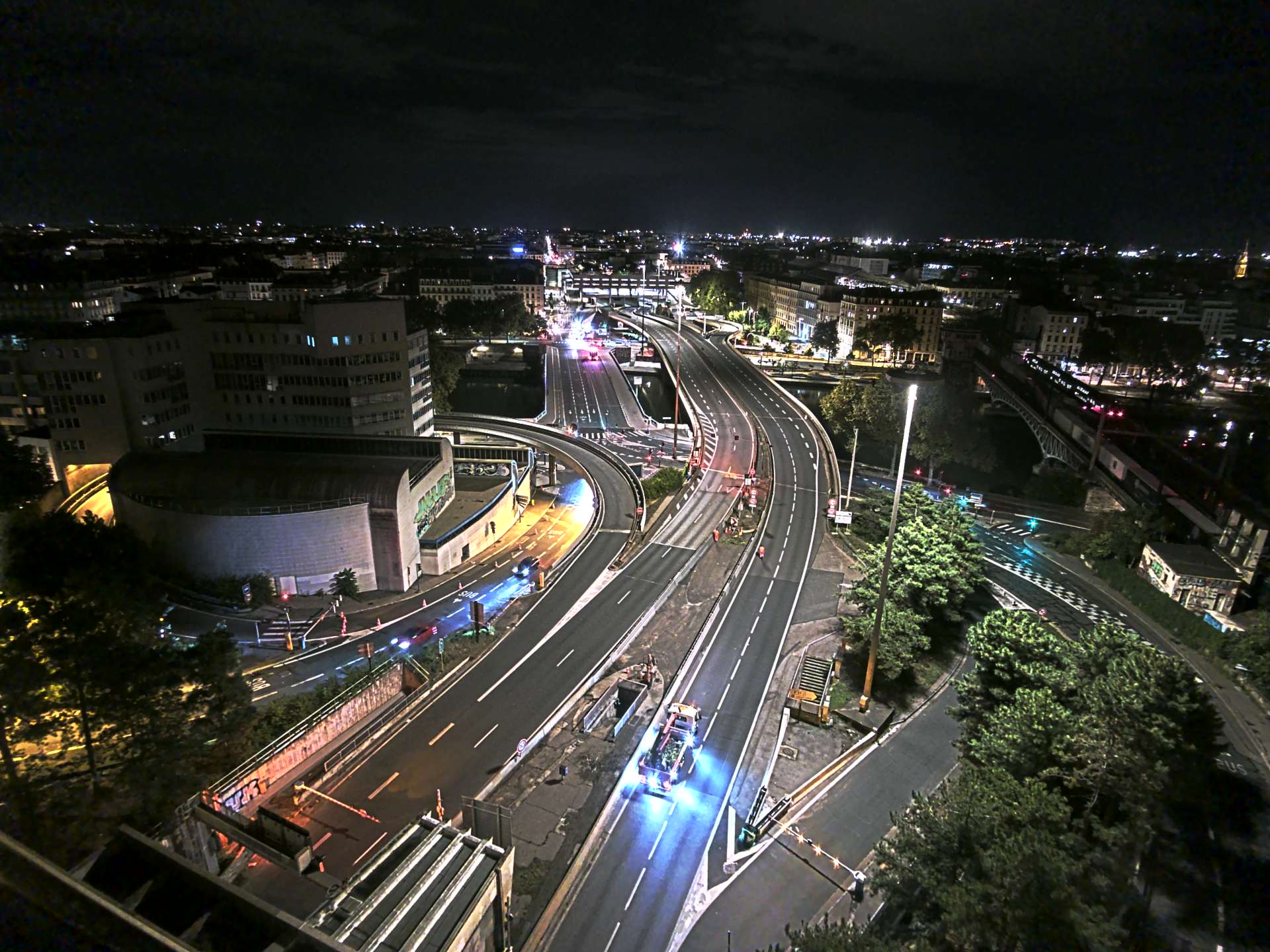 Caméra autoroute à Lyon Perrache à l'entrée Sud du Tunnel sous Fourvière, en direction de Marseille
