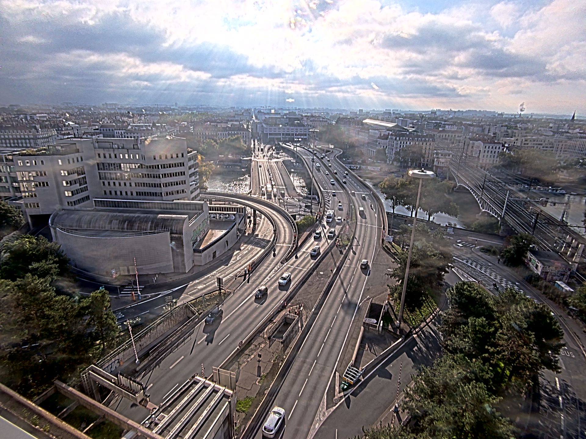 Caméra autoroute à Lyon Perrache à l'entrée Sud du Tunnel sous Fourvière, en direction de Marseille