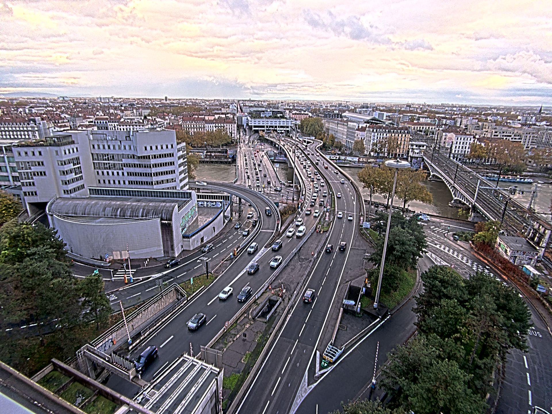 Caméra autoroute à Lyon Perrache à l'entrée Sud du Tunnel sous Fourvière, en direction de Marseille