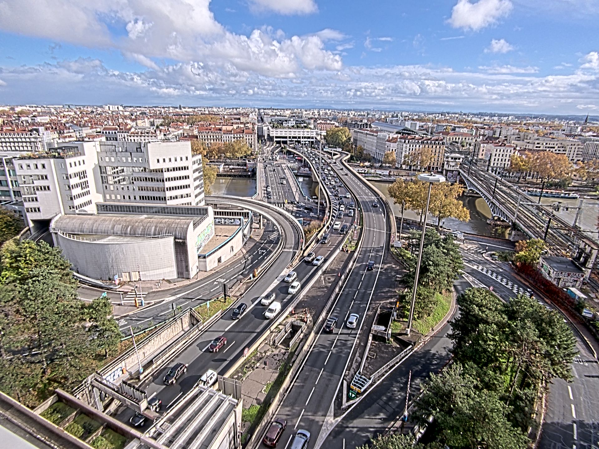 Caméra autoroute à Lyon Perrache à l'entrée Sud du Tunnel sous Fourvière, en direction de Marseille