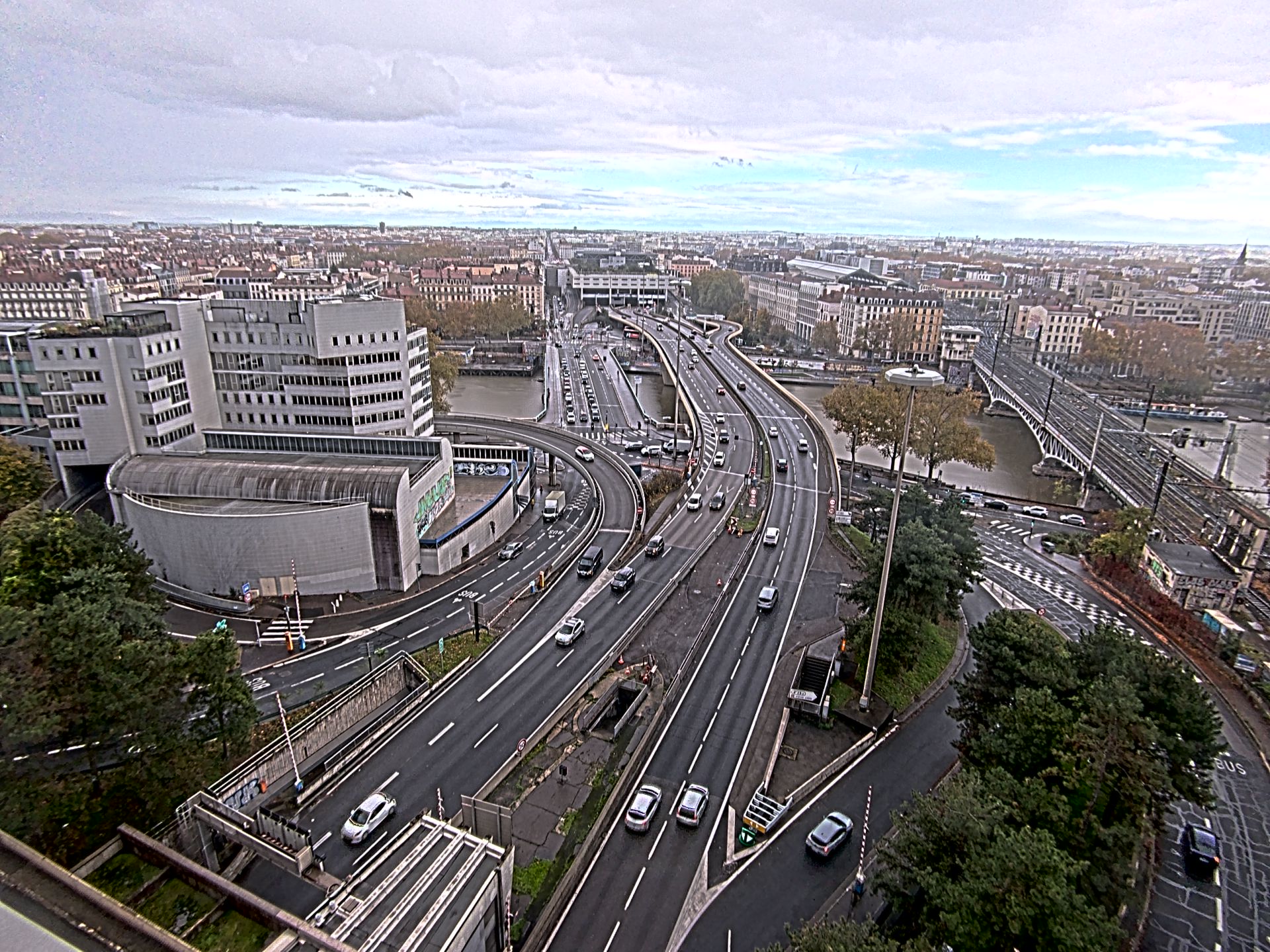 Caméra autoroute à Lyon Perrache à l'entrée Sud du Tunnel sous Fourvière, en direction de Marseille