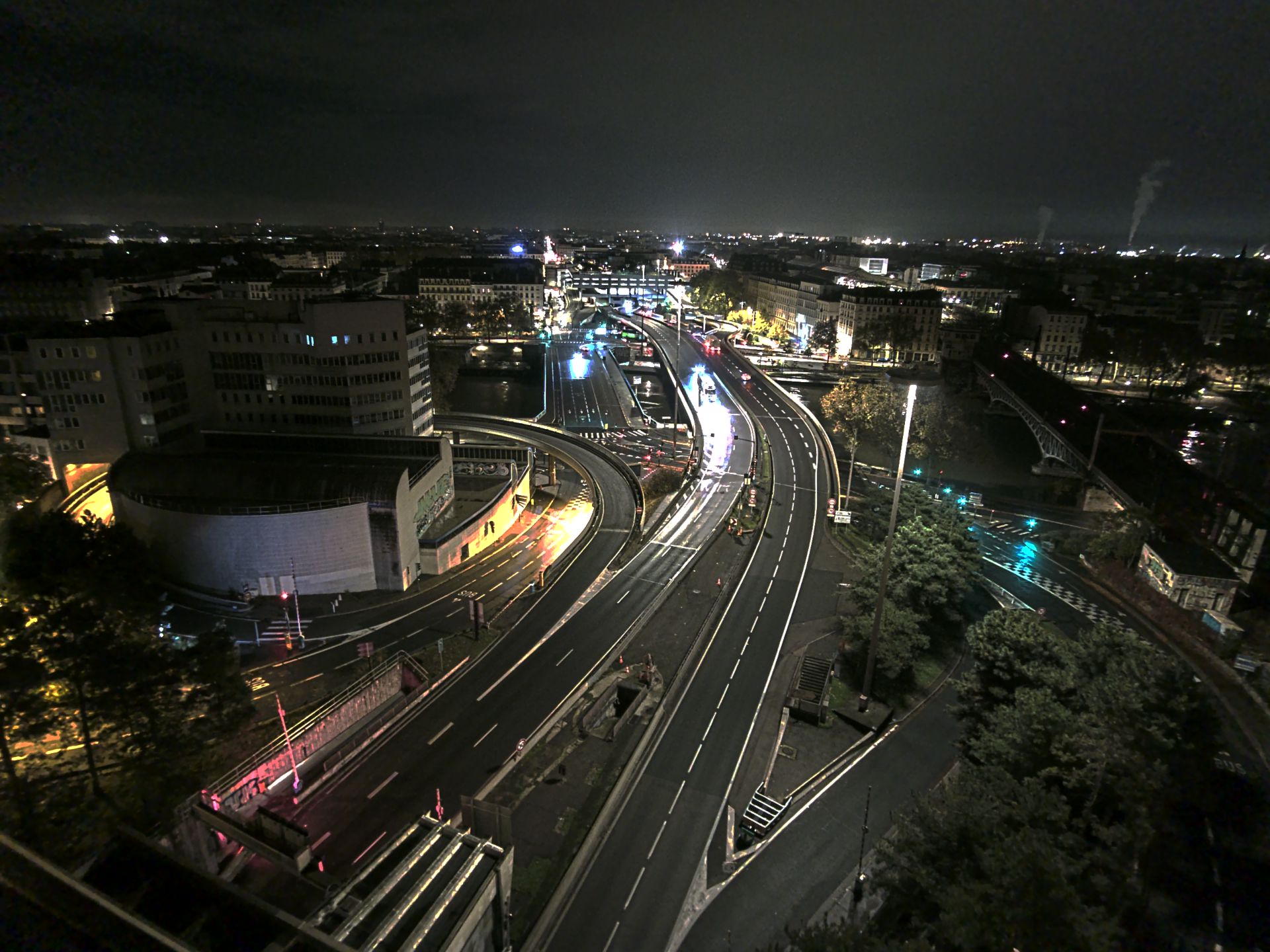 Caméra autoroute à Lyon Perrache à l'entrée Sud du Tunnel sous Fourvière, en direction de Marseille