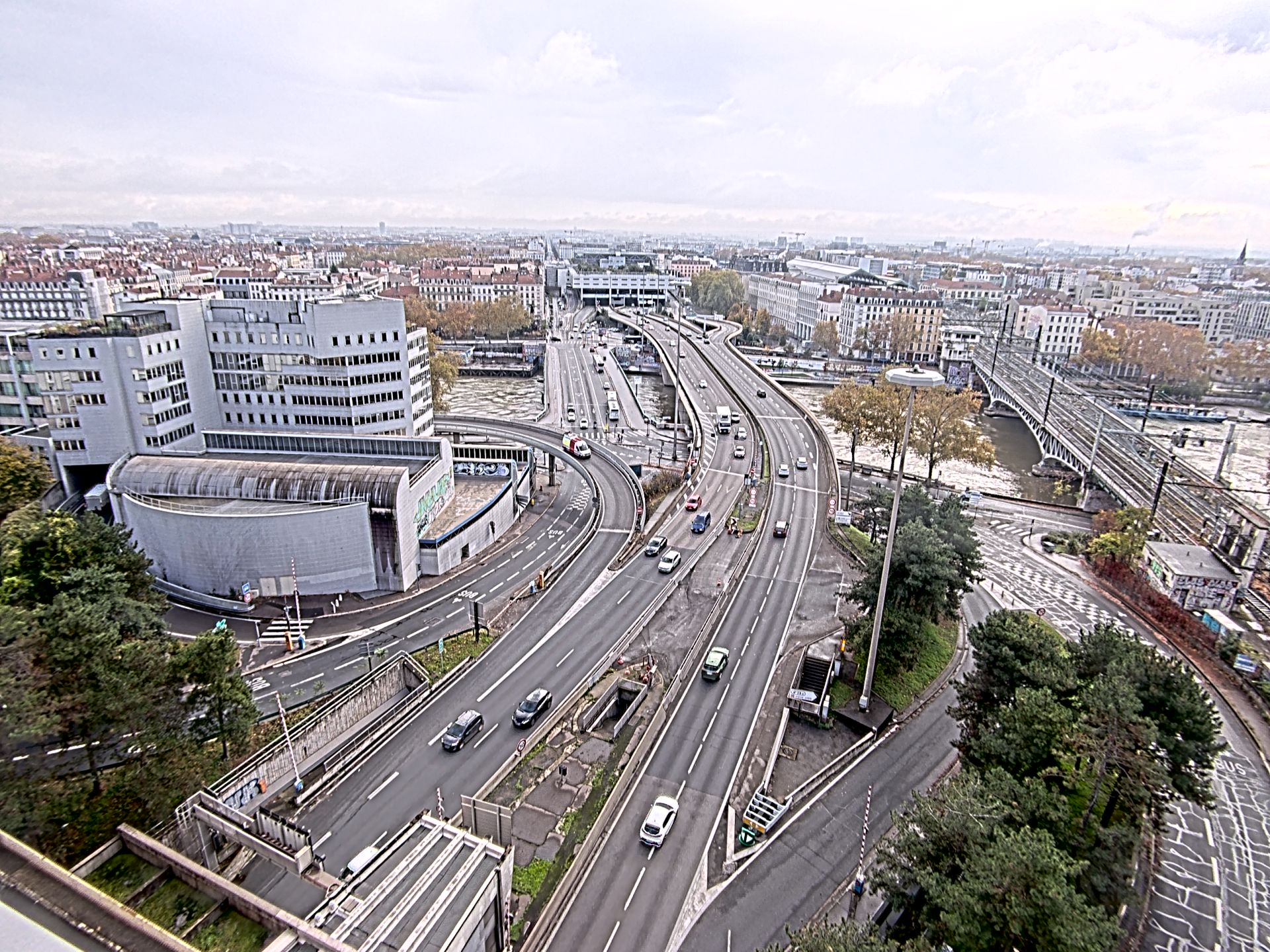 Caméra autoroute à Lyon Perrache à l'entrée Sud du Tunnel sous Fourvière, en direction de Marseille