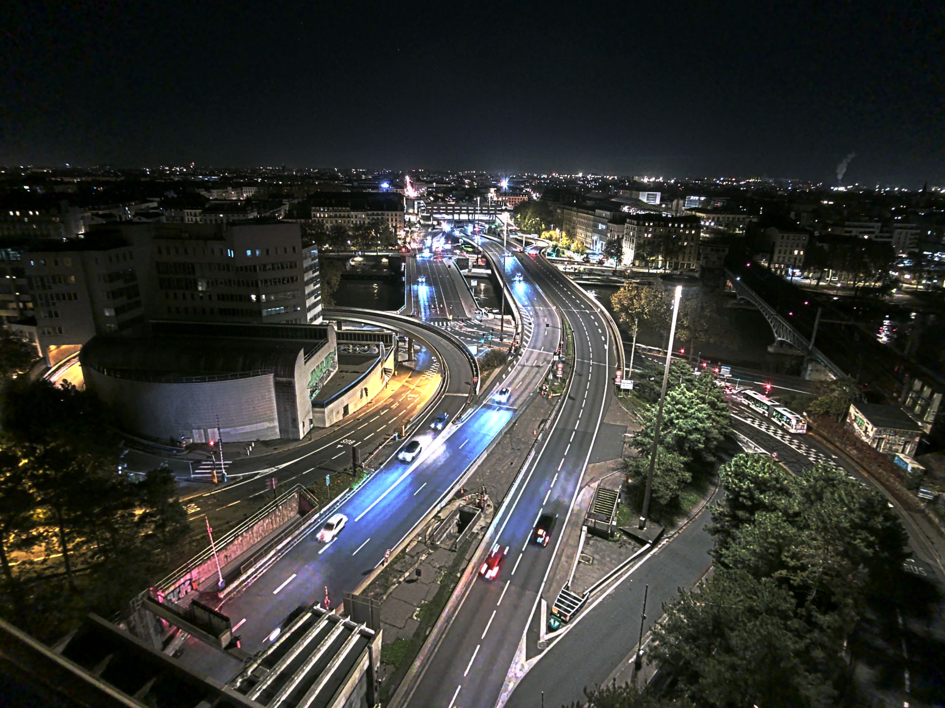 Caméra autoroute à Lyon Perrache à l'entrée Sud du Tunnel sous Fourvière, en direction de Marseille