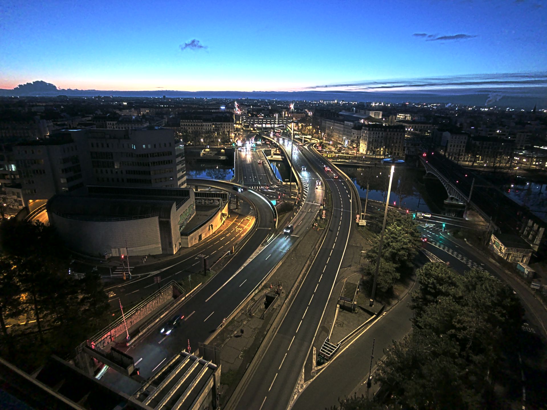 Caméra autoroute à Lyon Perrache à l'entrée Sud du Tunnel sous Fourvière, en direction de Marseille