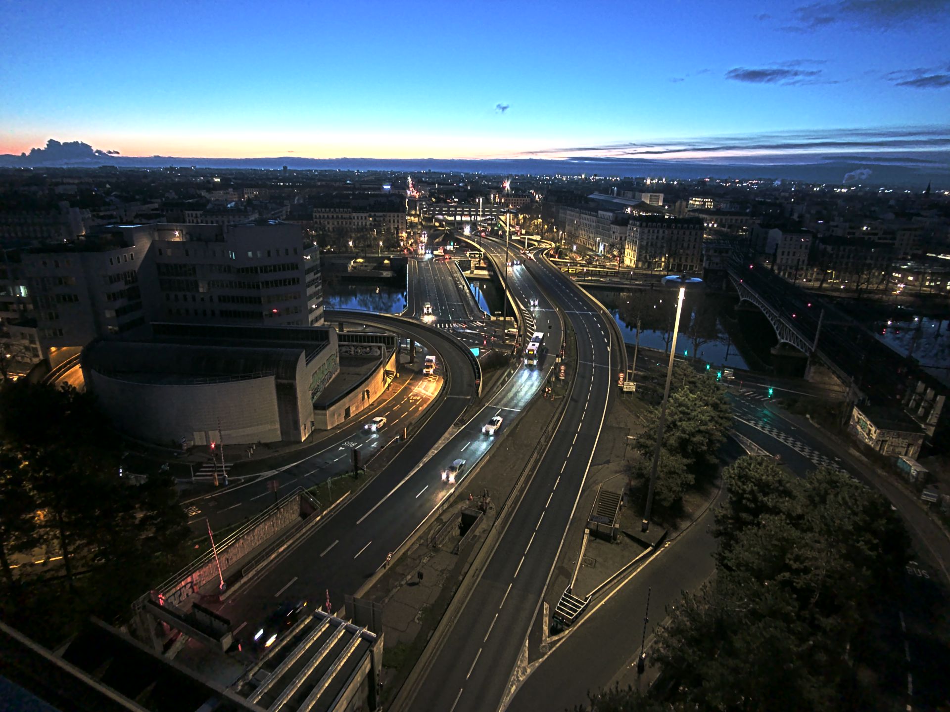 Caméra autoroute à Lyon Perrache à l'entrée Sud du Tunnel sous Fourvière, en direction de Marseille