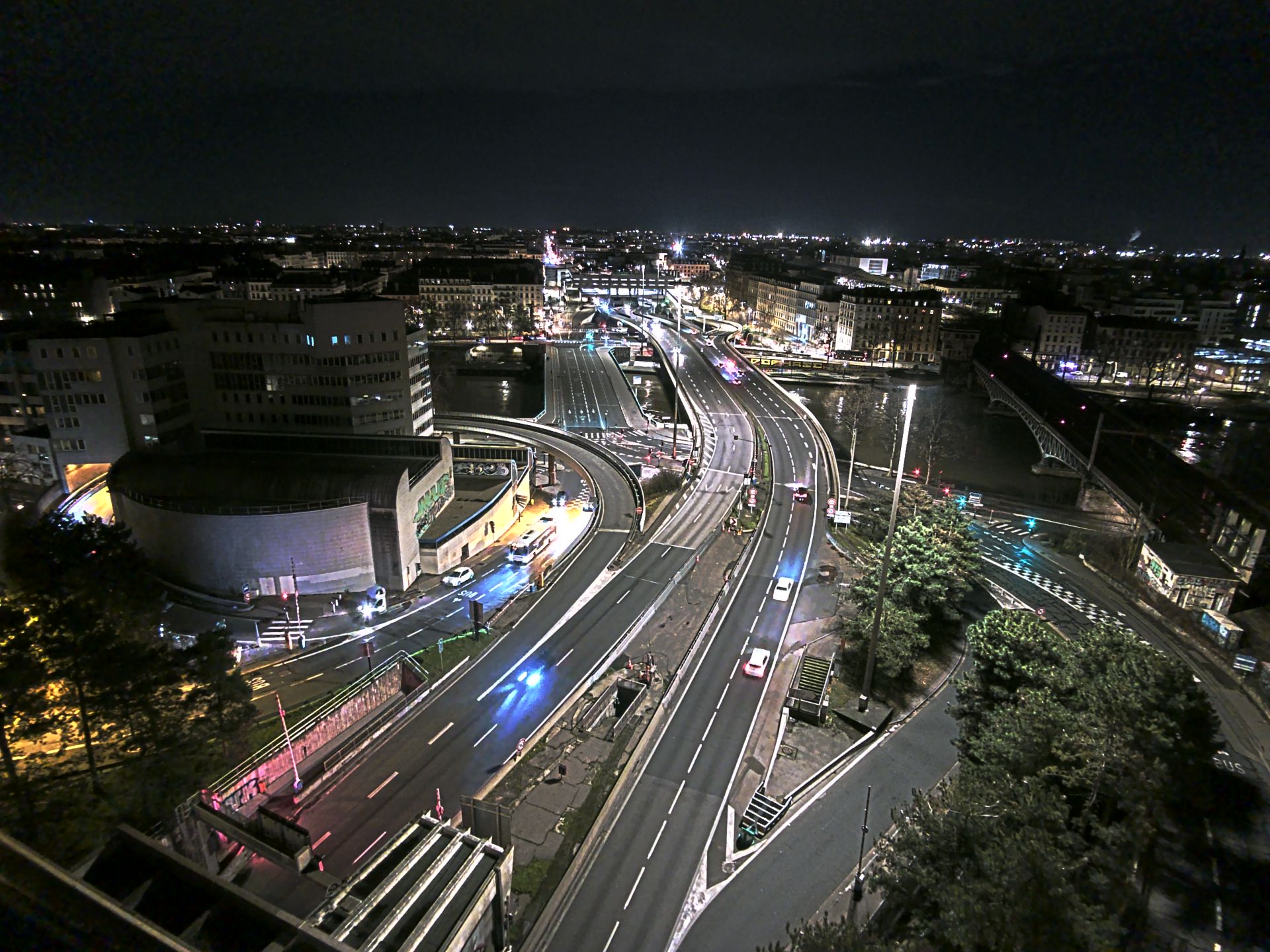 Caméra autoroute à Lyon Perrache à l'entrée Sud du Tunnel sous Fourvière, en direction de Marseille