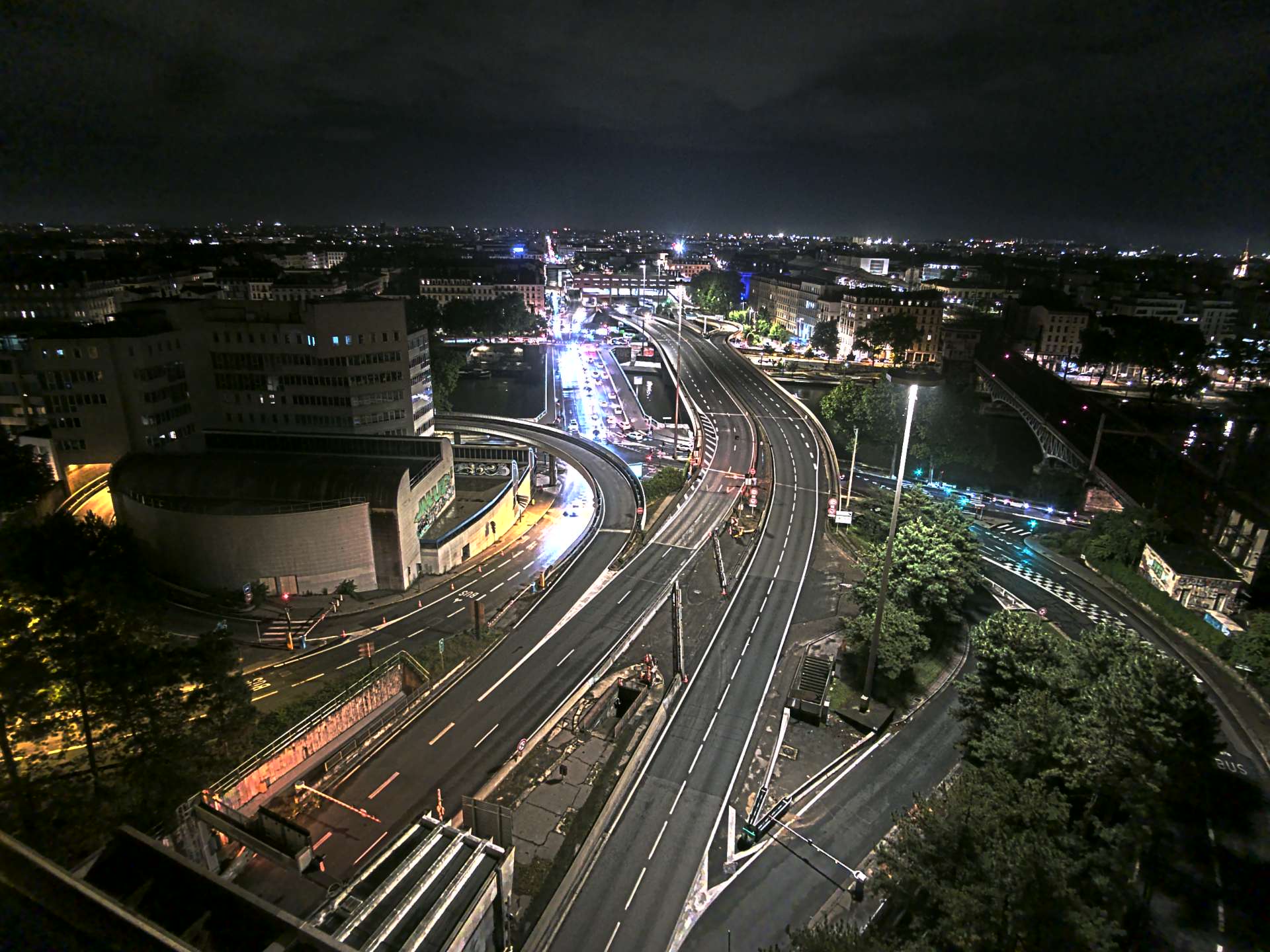 Caméra autoroute à Lyon Perrache à l'entrée Sud du Tunnel sous Fourvière, en direction de Marseille
