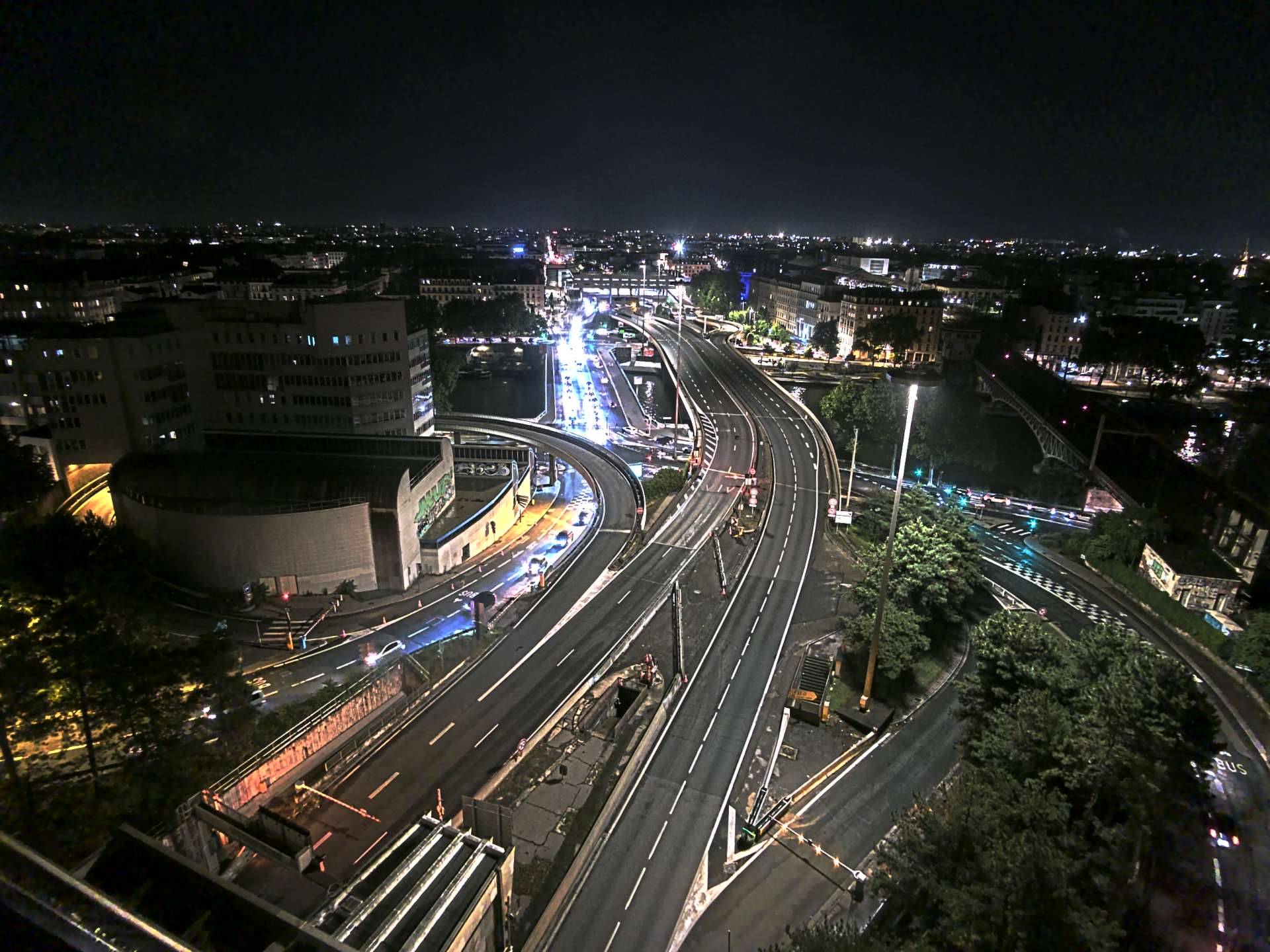 Caméra autoroute à Lyon Perrache à l'entrée Sud du Tunnel sous Fourvière, en direction de Marseille