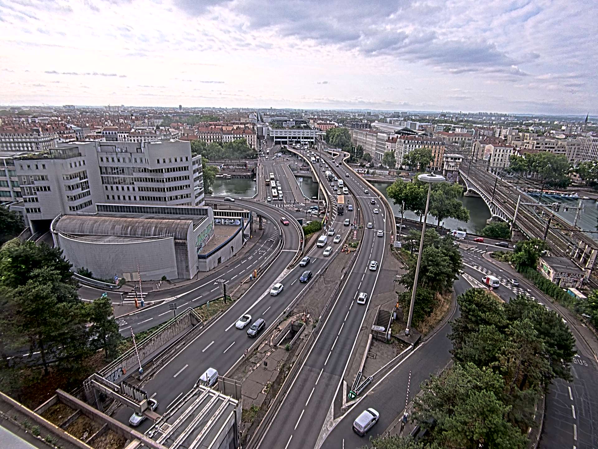 Caméra autoroute à Lyon Perrache à l'entrée Sud du Tunnel sous Fourvière, en direction de Marseille