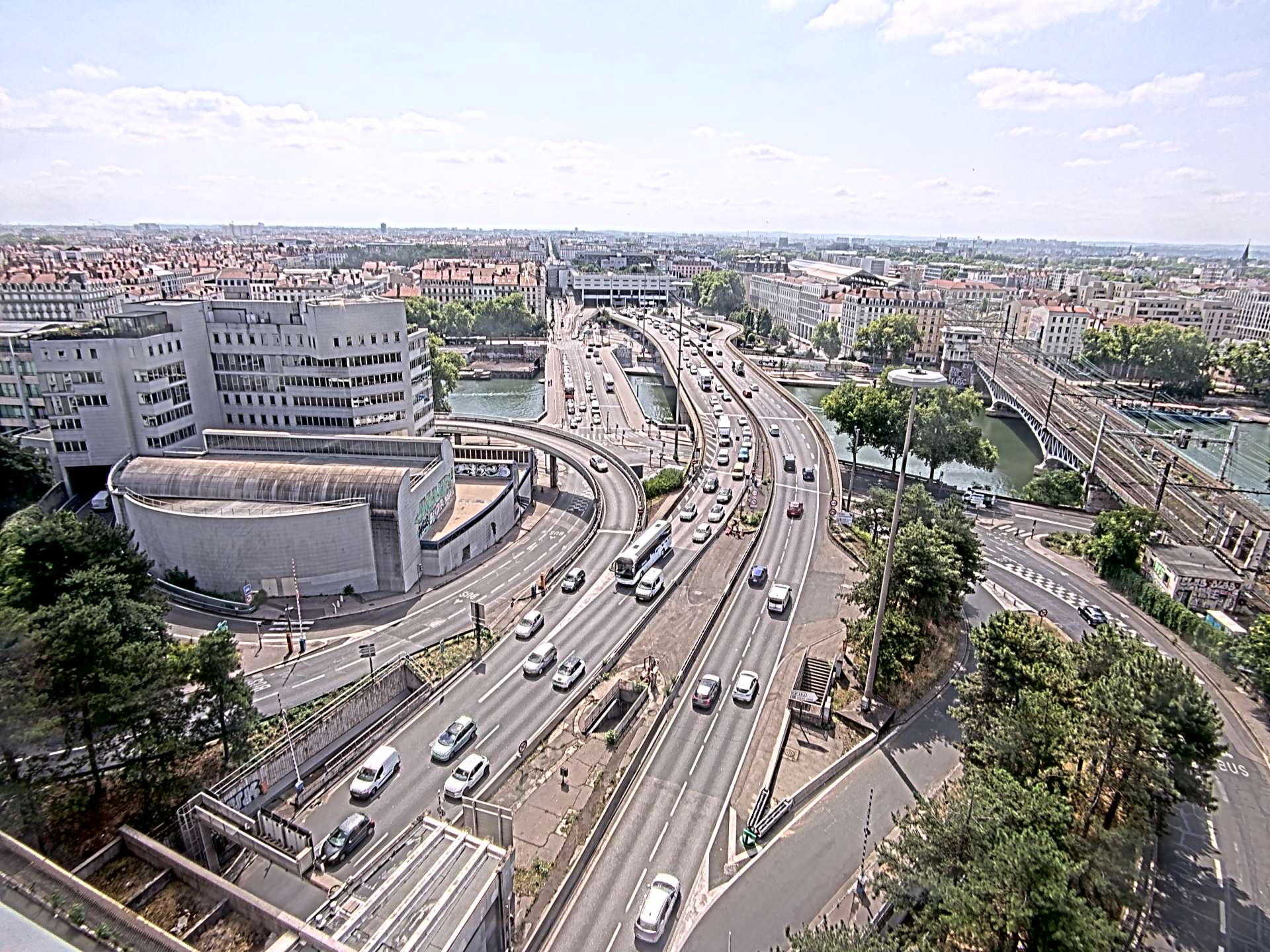 Caméra autoroute à Lyon Perrache à l'entrée Sud du Tunnel sous Fourvière, en direction de Marseille