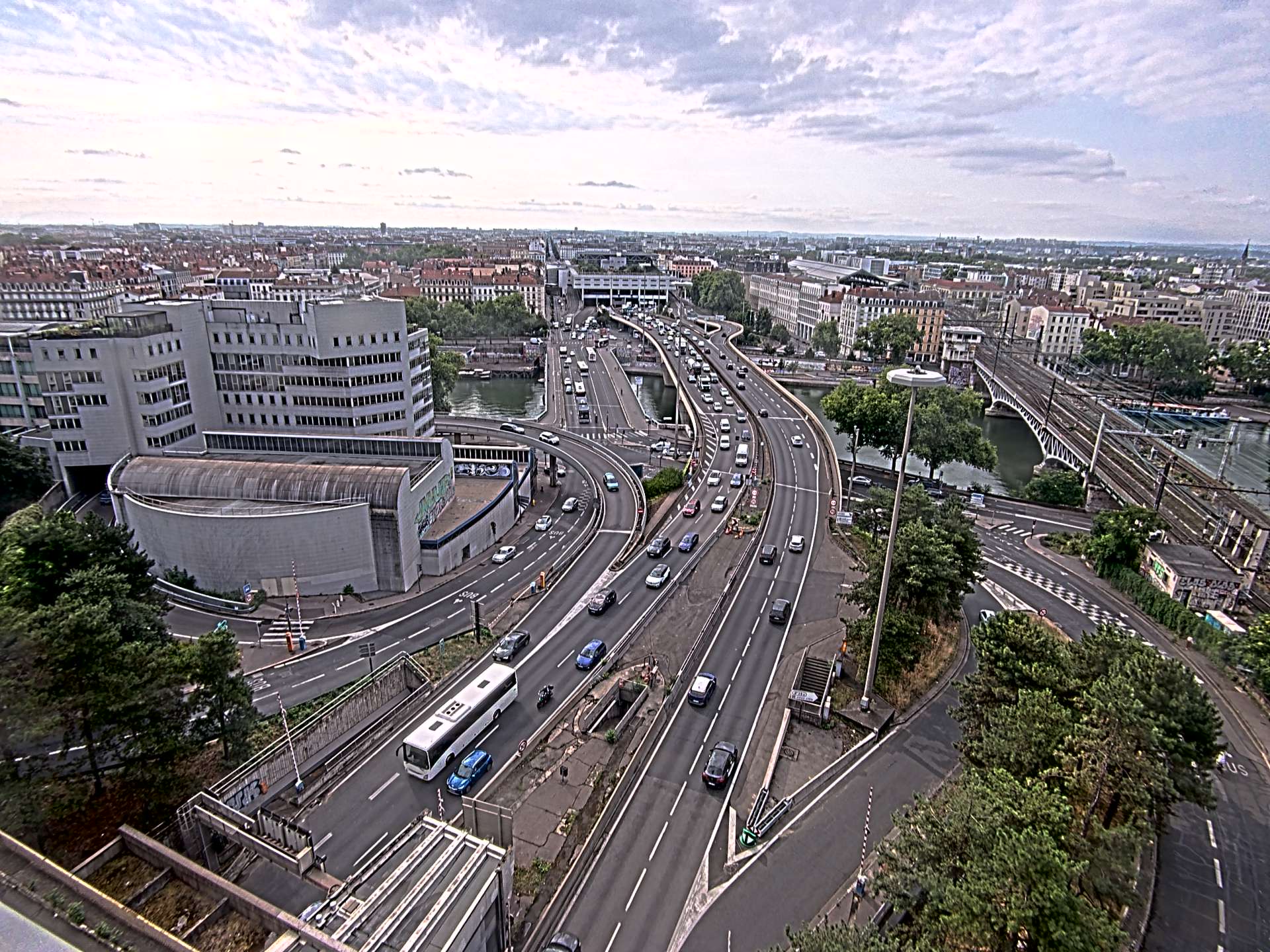 Caméra autoroute à Lyon Perrache à l'entrée Sud du Tunnel sous Fourvière, en direction de Marseille