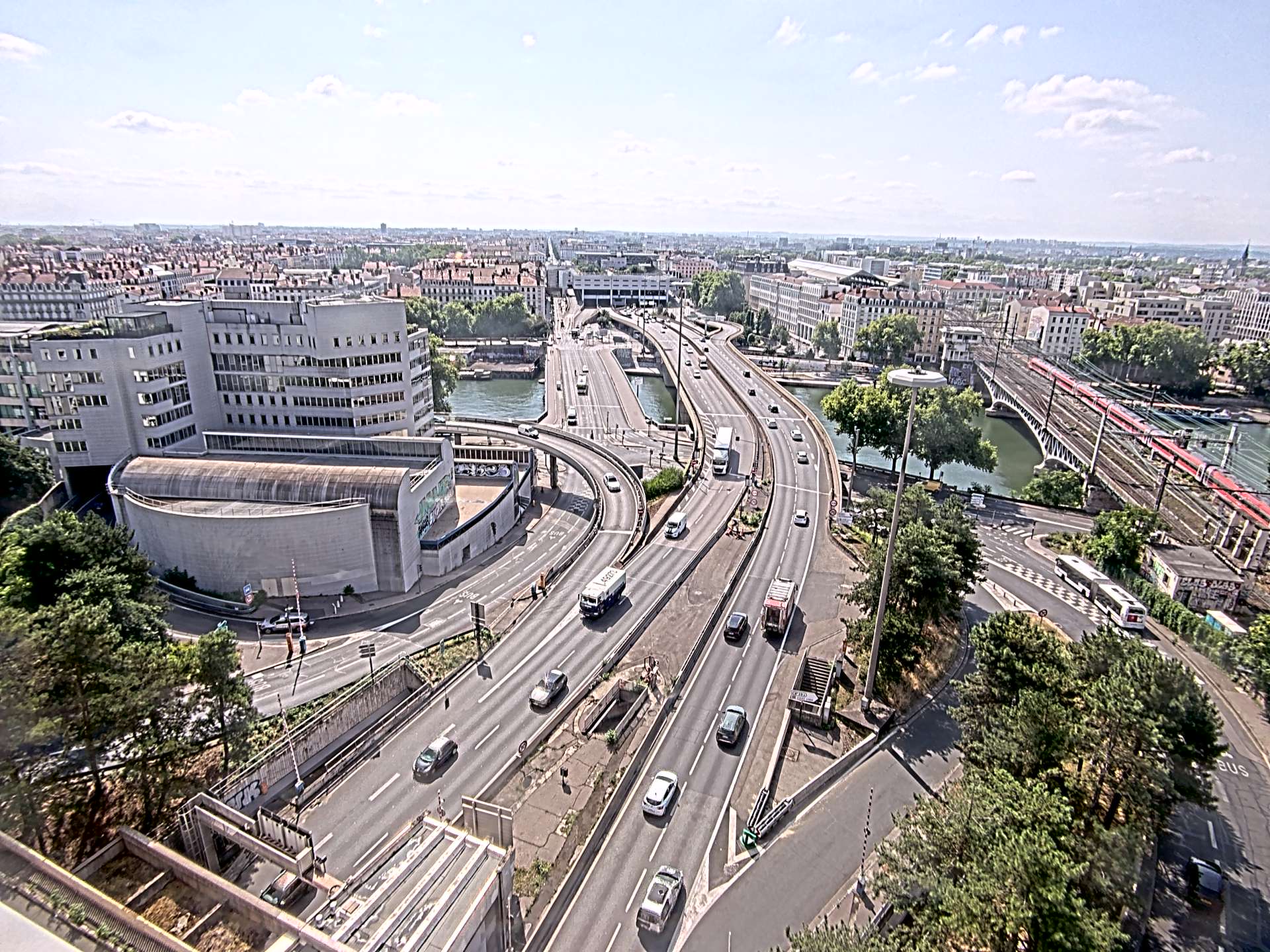 Caméra autoroute à Lyon Perrache à l'entrée Sud du Tunnel sous Fourvière, en direction de Marseille
