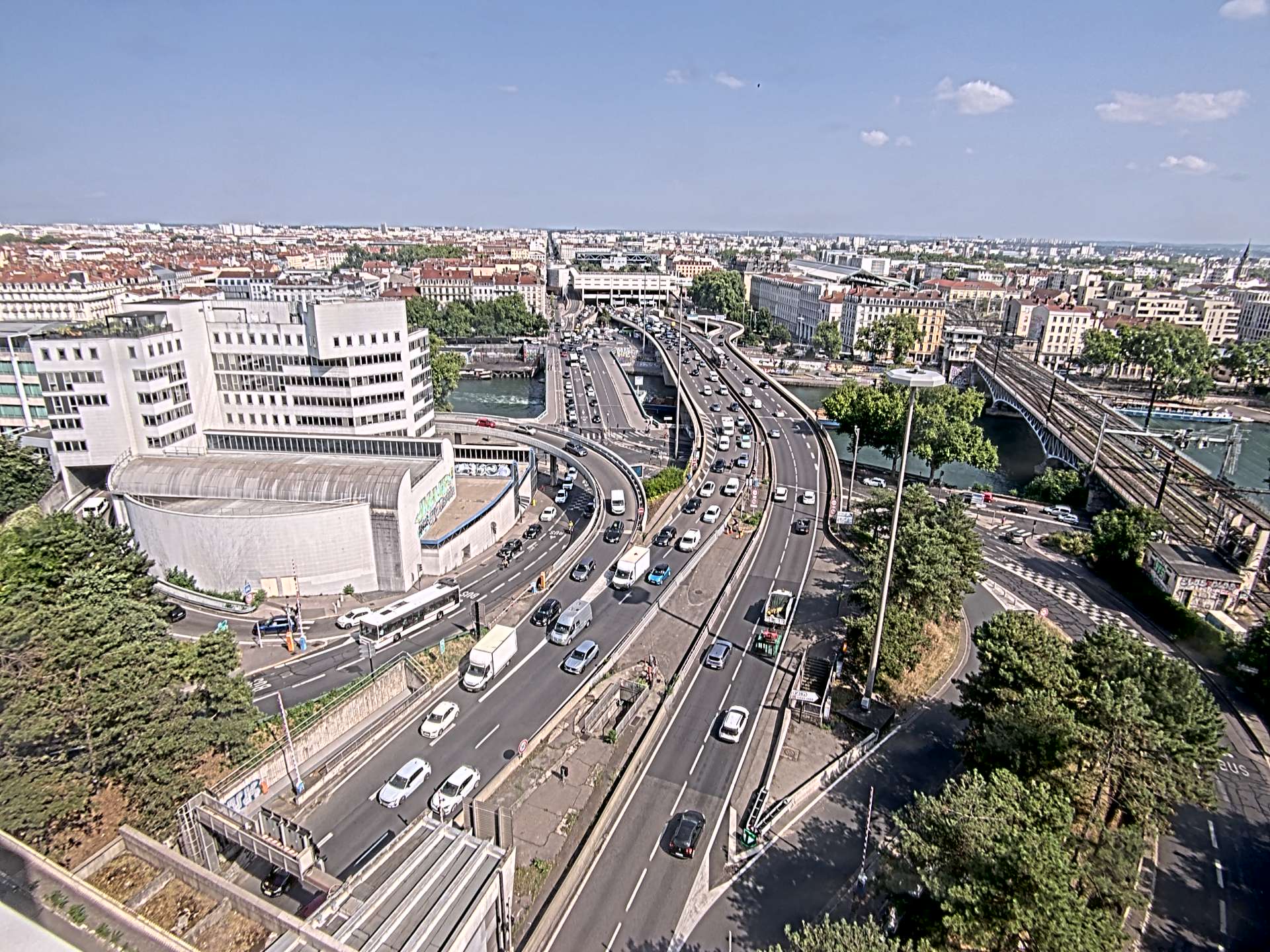 Caméra autoroute à Lyon Perrache à l'entrée Sud du Tunnel sous Fourvière, en direction de Marseille