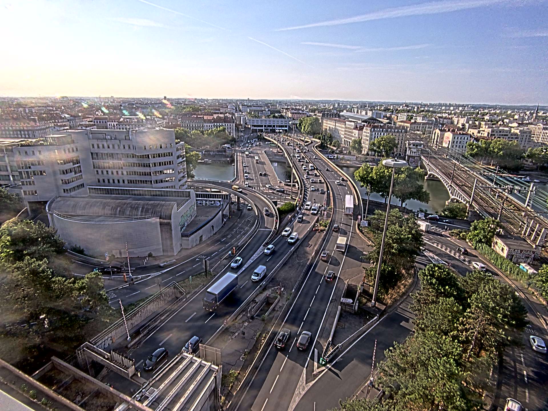 Caméra autoroute à Lyon Perrache à l'entrée Sud du Tunnel sous Fourvière, en direction de Marseille