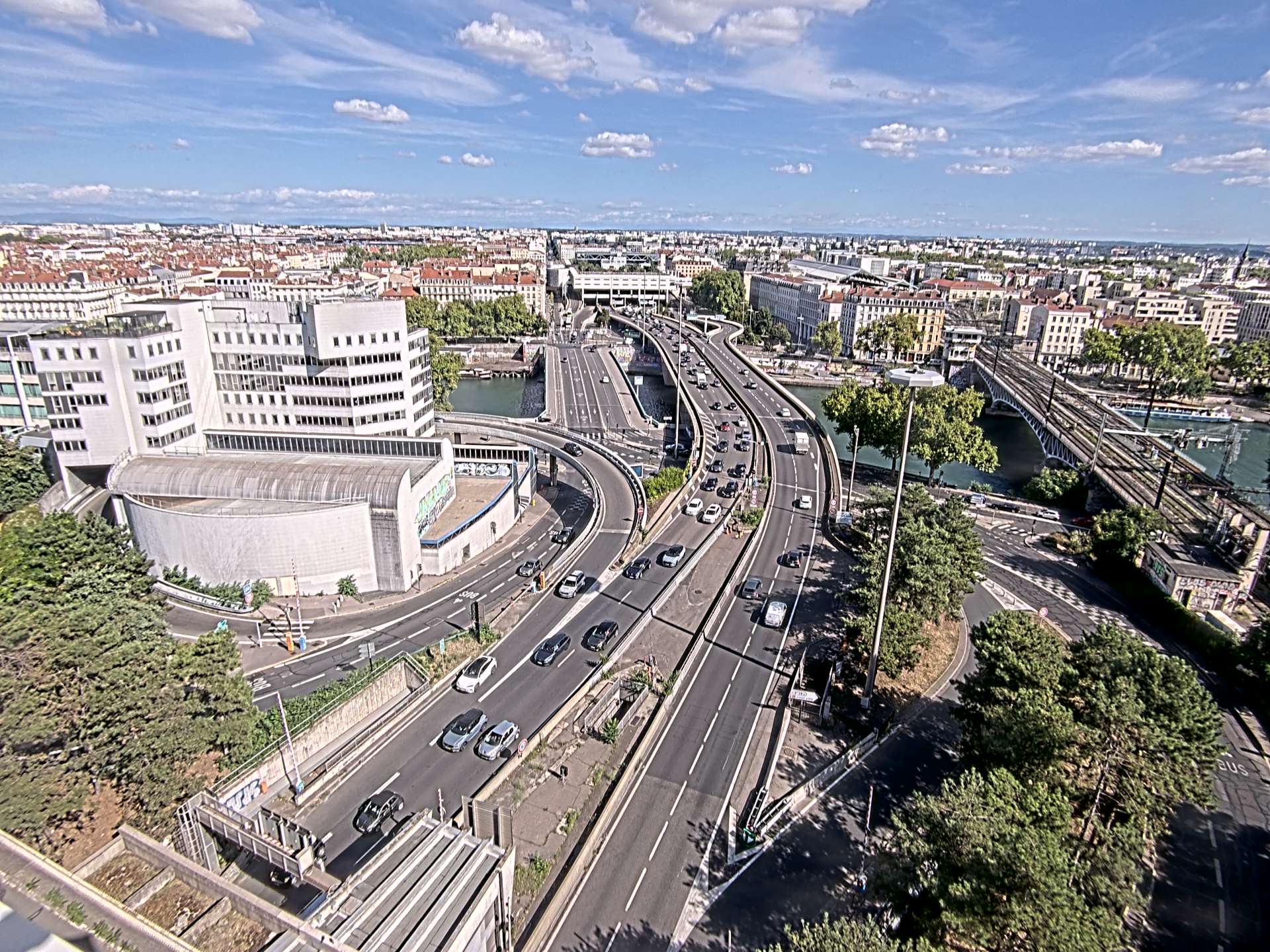 Caméra autoroute à Lyon Perrache à l'entrée Sud du Tunnel sous Fourvière, en direction de Marseille